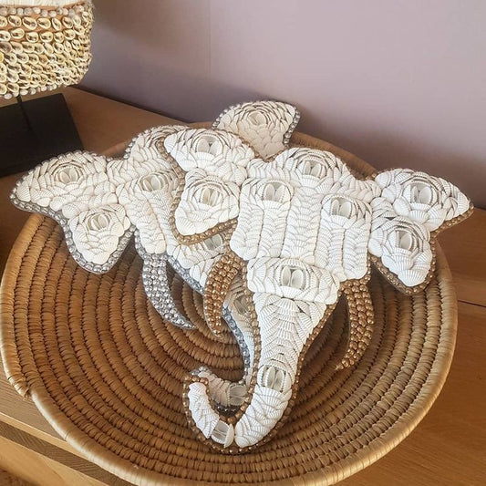 Handcrafted Elephant Wall Décor – Intricate Woven Design - Shellkrafts