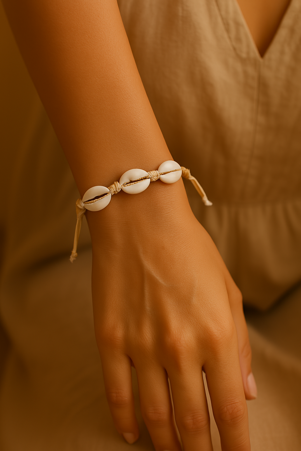 Handmade Natural Cowry Shell Bracelet – Boho Beach Bracelet with Genuine Shells & Adjustable Leather Cord - Shellkrafts
