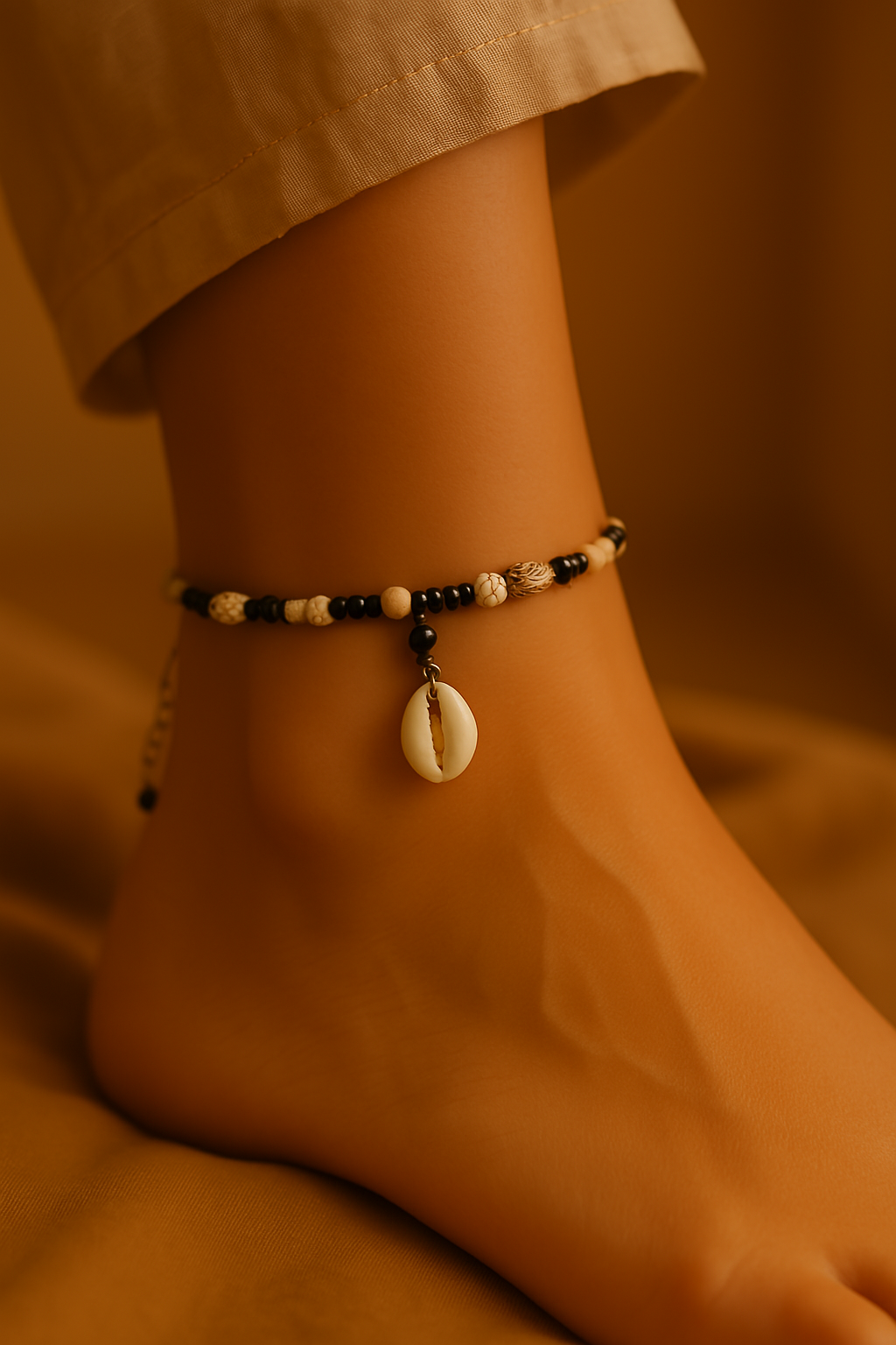Boho Cowrie Shell Anklet – Handmade Beach Anklet with Natural Shells & Adjustable Chain - Shellkrafts
