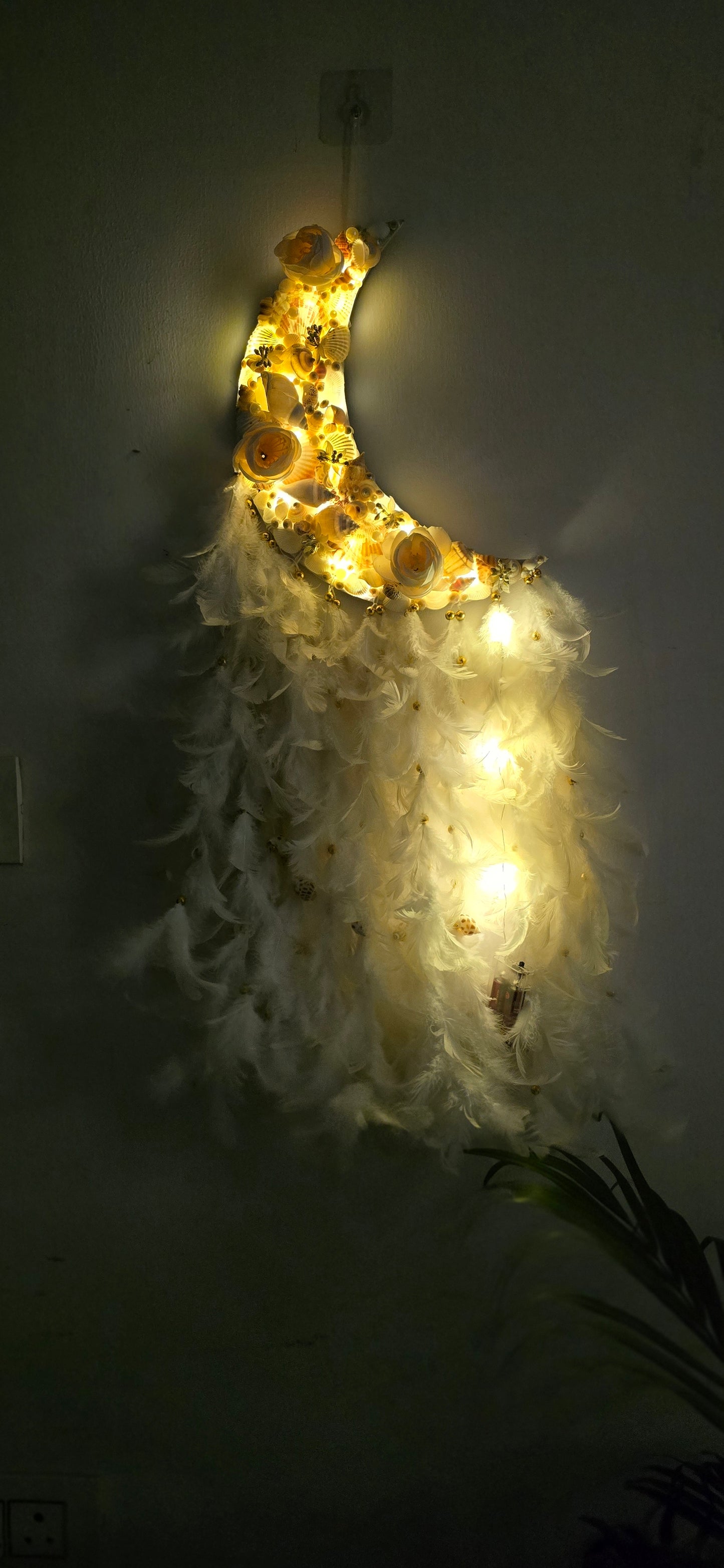 Fairy LED Moon DreamCatcher 35Inch - Shellkrafts