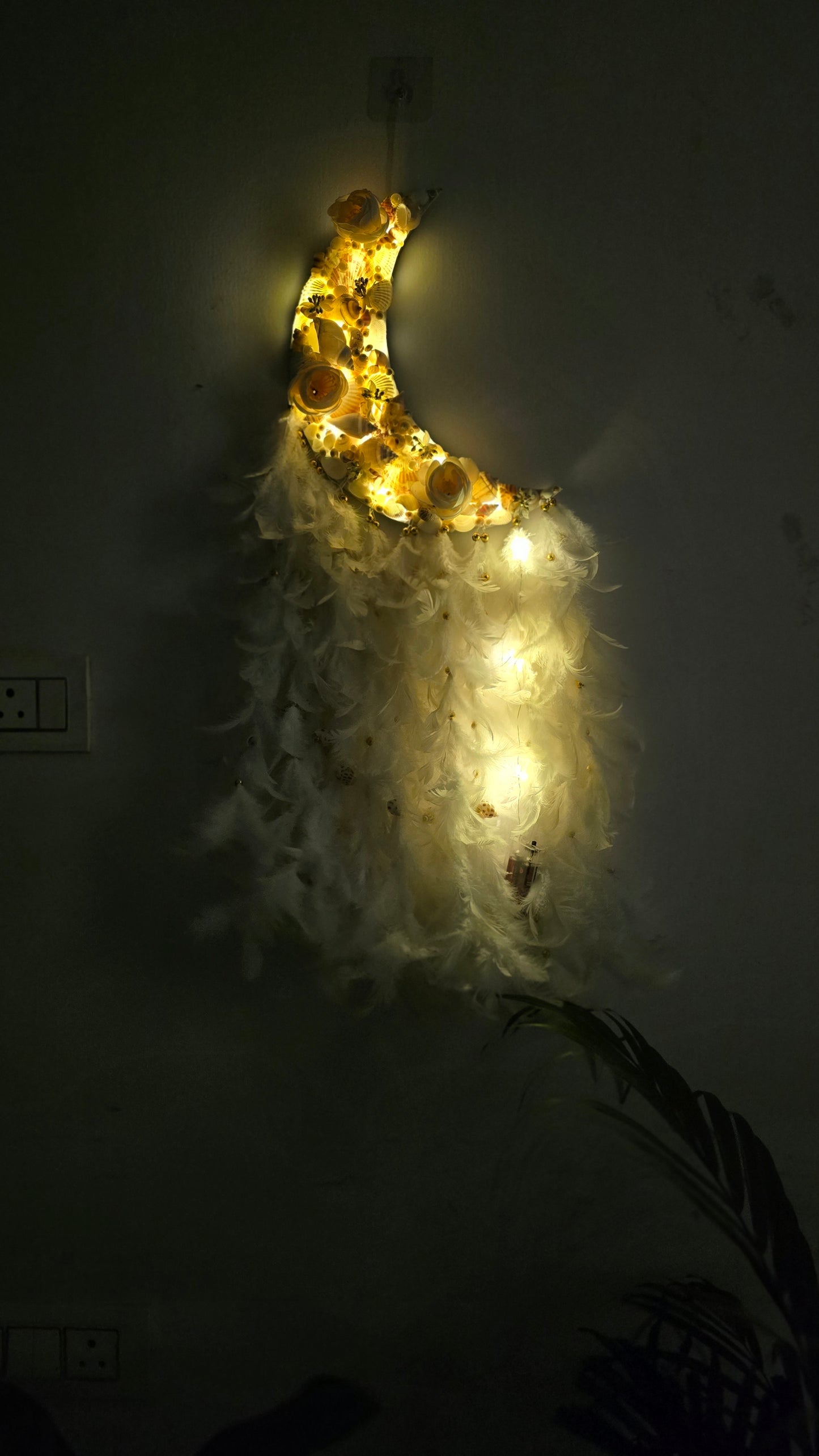 Fairy LED Moon DreamCatcher 35Inch - Shellkrafts