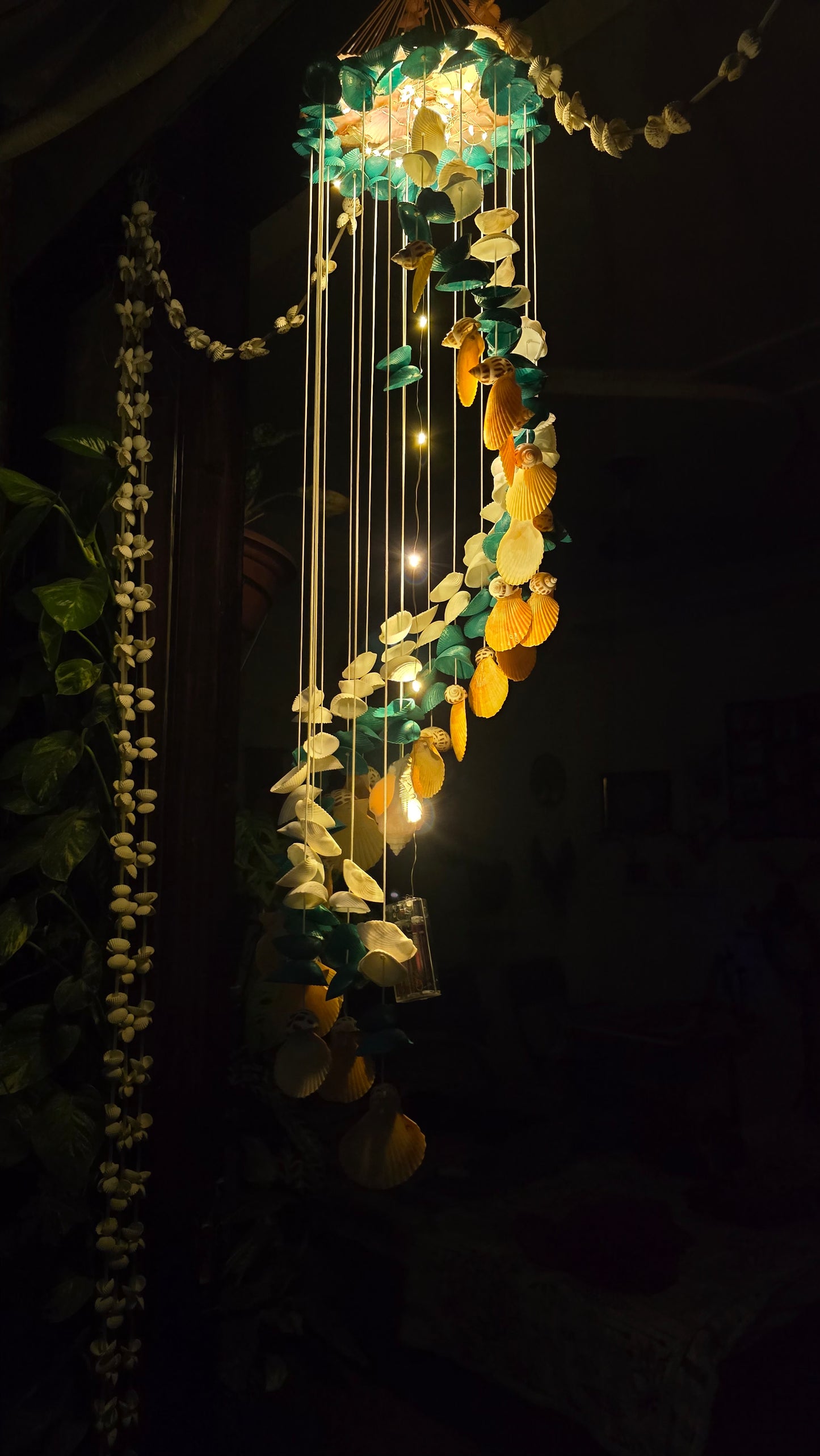 Illuminated Coastal Hanging Decor with Soft Ambient Glow - Shellkrafts