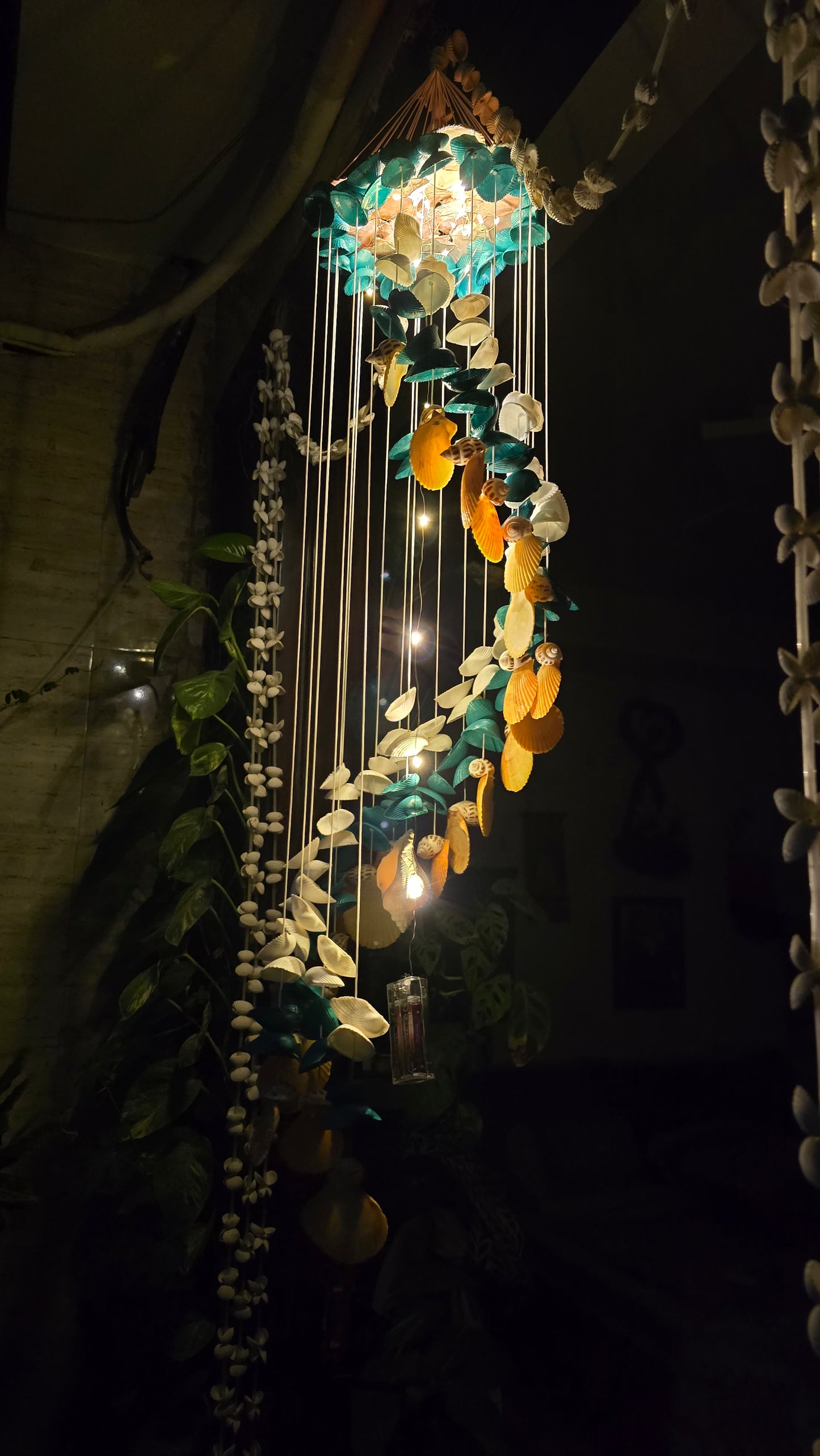 Illuminated Coastal Hanging Decor with Soft Ambient Glow - Shellkrafts