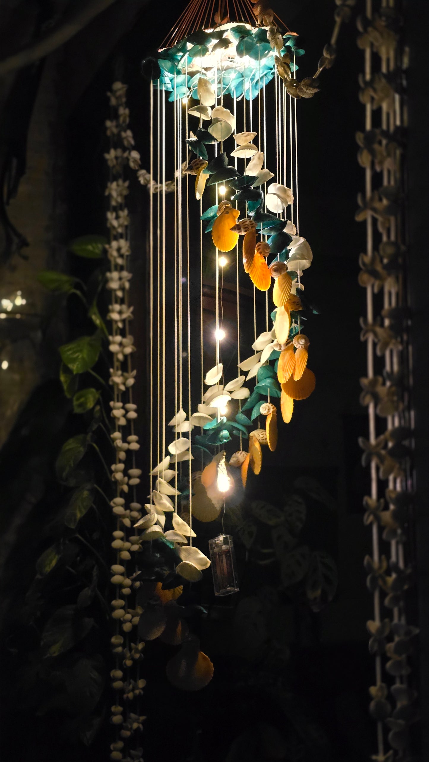 Illuminated Coastal Hanging Decor with Soft Ambient Glow - Shellkrafts