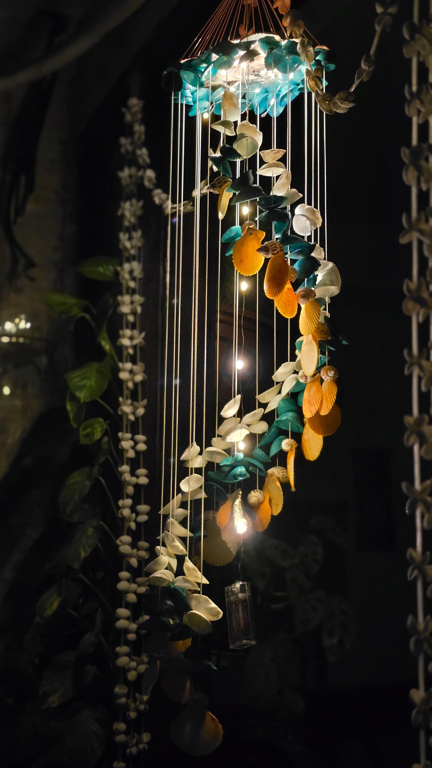 Illuminated Coastal Hanging Decor with Soft Ambient Glow - Shellkrafts