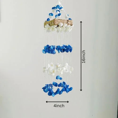 Blue Mini Sea shell Hanger for Home decor 15inch - Shellkrafts
