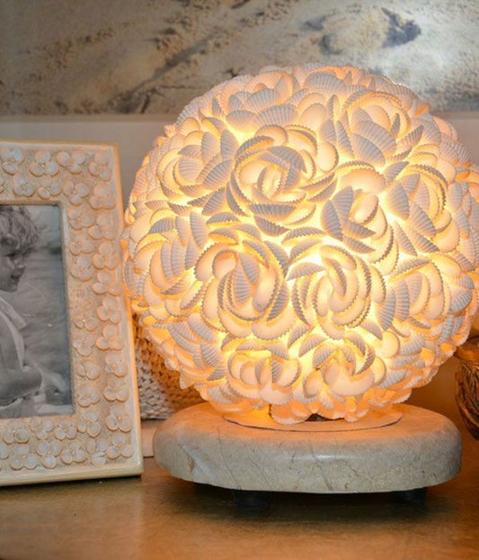Handcrafted Sea Shell Table Lamp – Coastal Glow Home Décor - Shellkrafts