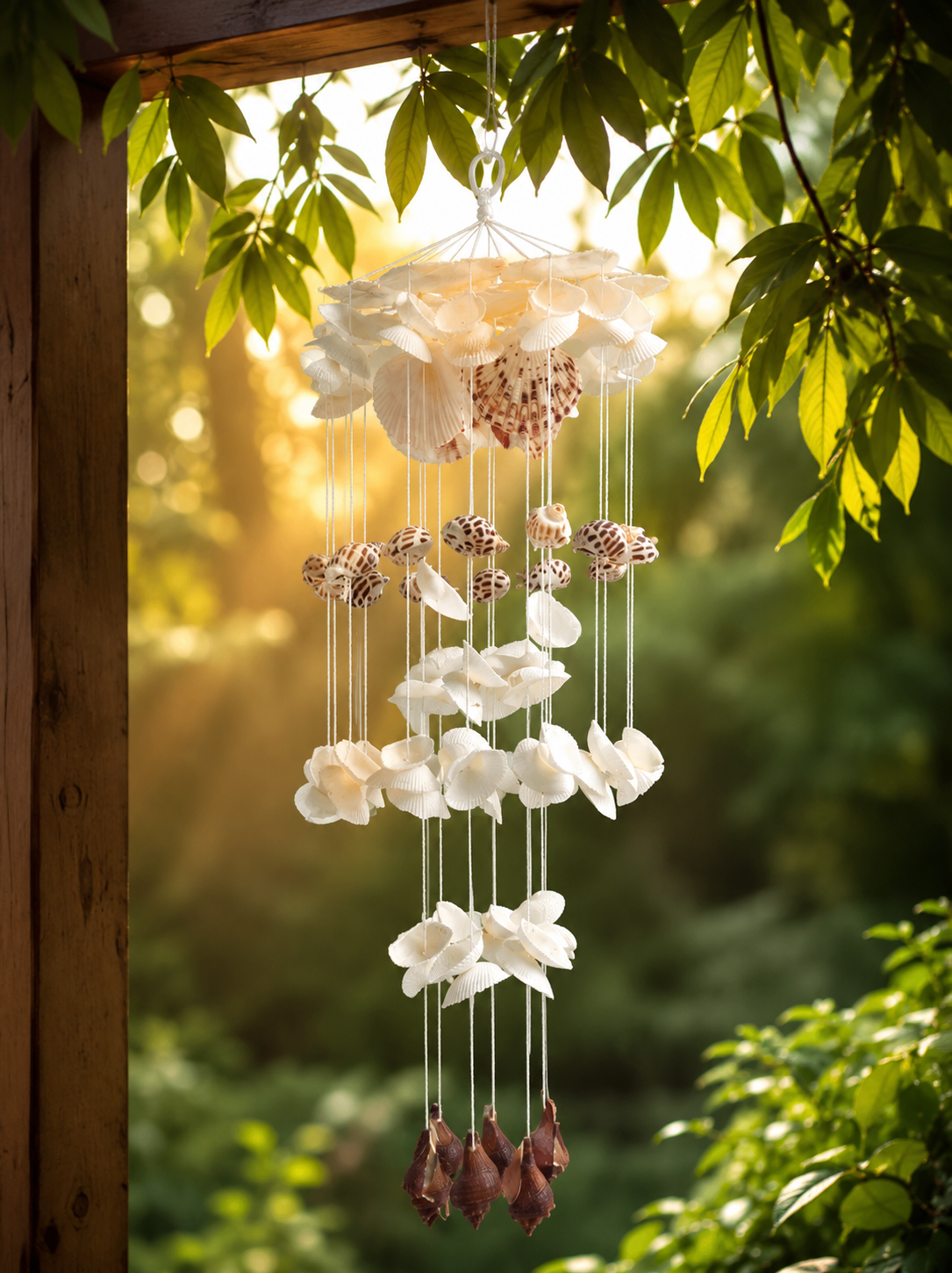 Costal Sea shell Windchime-Handcrafted 36inch - Shellkrafts