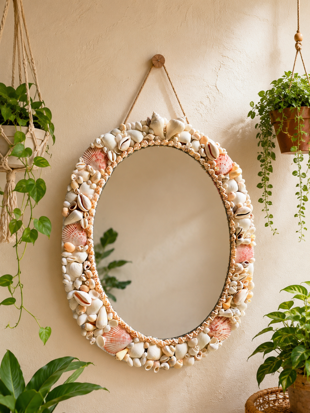 Seaside Elegance Decorative Shell Mirror