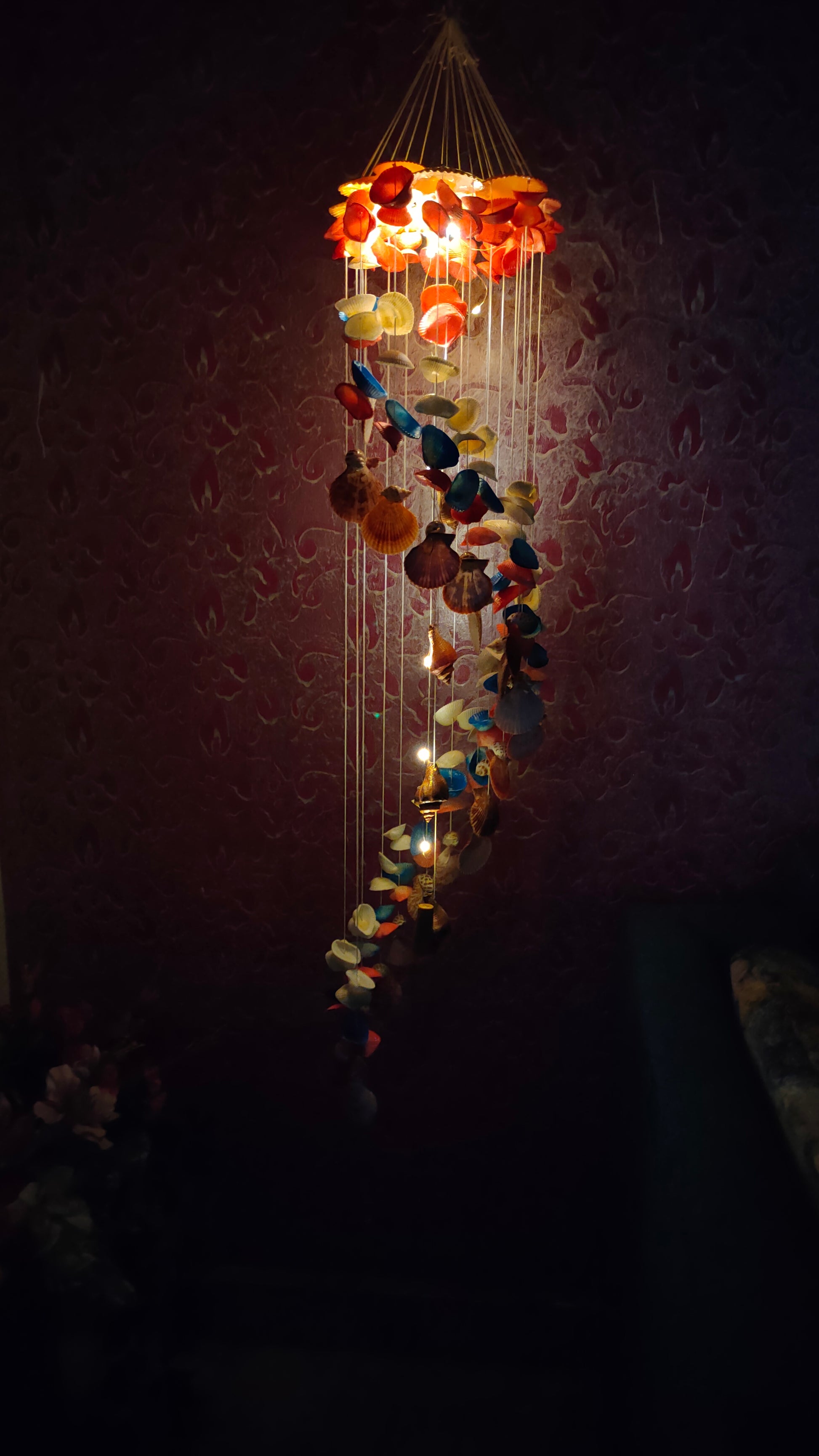 Illuminated Coastal Hanging Decor with Soft Ambient Glow - Shellkrafts