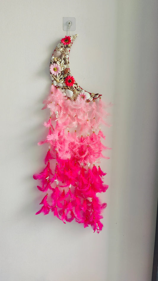 Floral Moon Dream Catcher - Shellkrafts