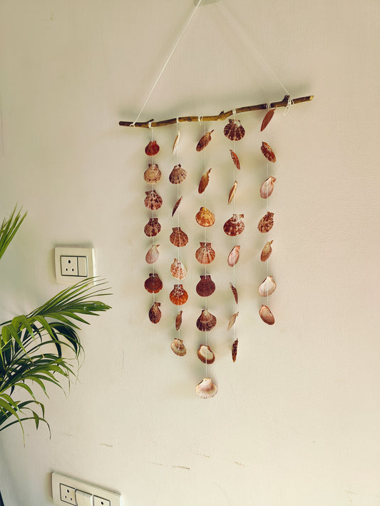 Natural Sea Shell Wall Hanging Décor - Boho Coastal Charm - Shellkrafts