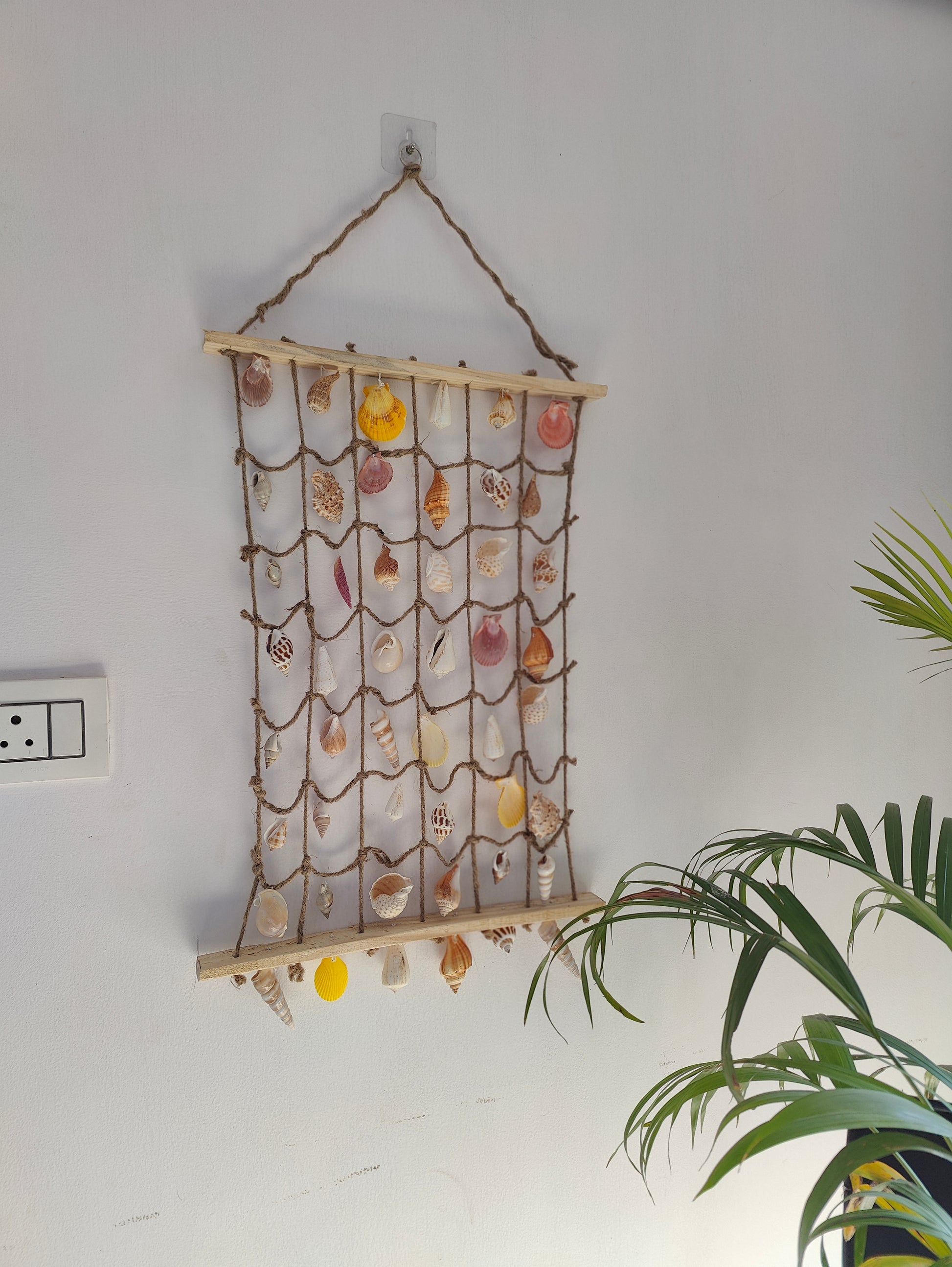 Coastal Shell Wall Hanging Decor – Handmade Sea Shell Art Piece - Shellkrafts