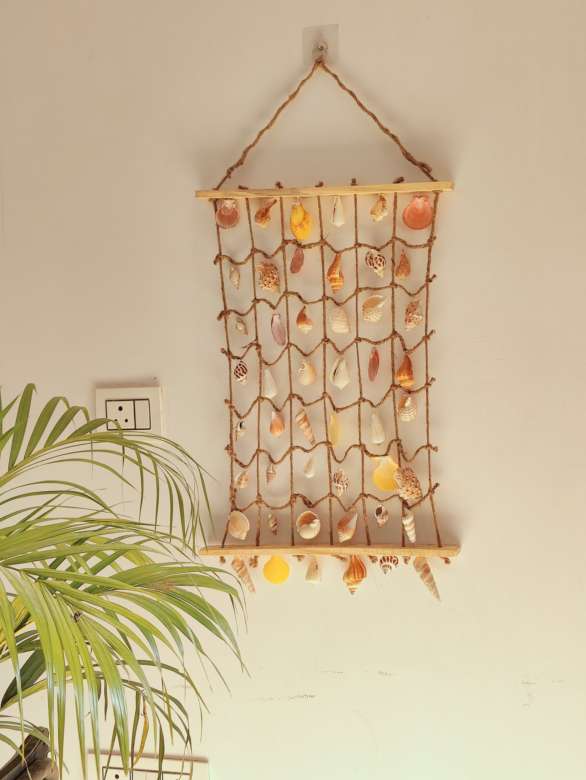 Coastal Shell Wall Hanging Decor – Handmade Sea Shell Art Piece - Shellkrafts