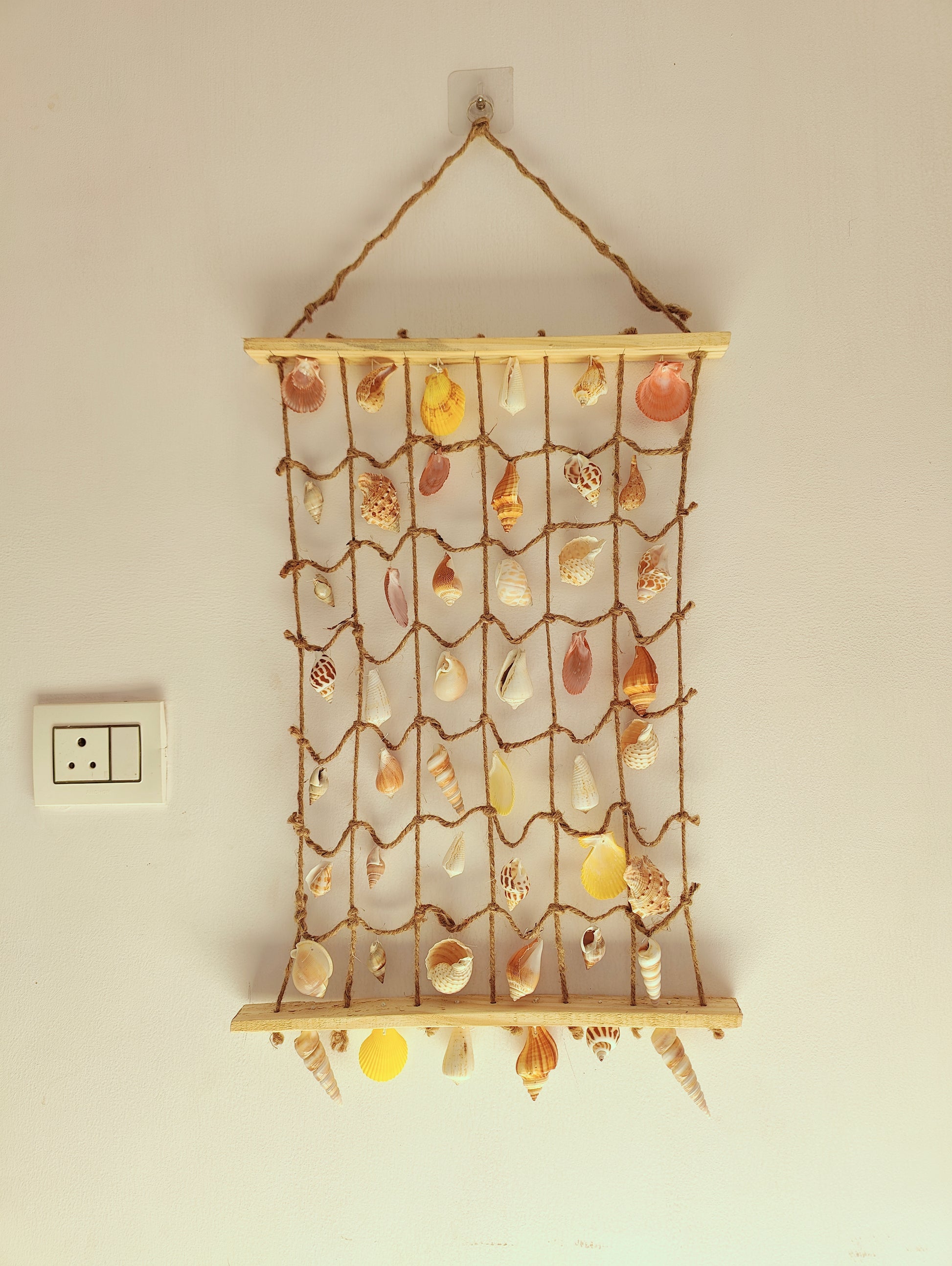 Coastal Shell Wall Hanging Decor – Handmade Sea Shell Art Piece - Shellkrafts