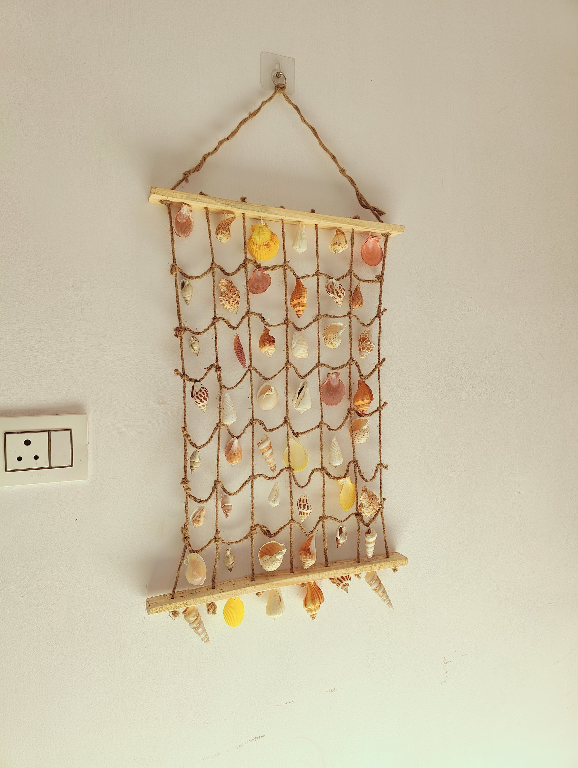 Coastal Shell Wall Hanging Decor – Handmade Sea Shell Art Piece - Shellkrafts