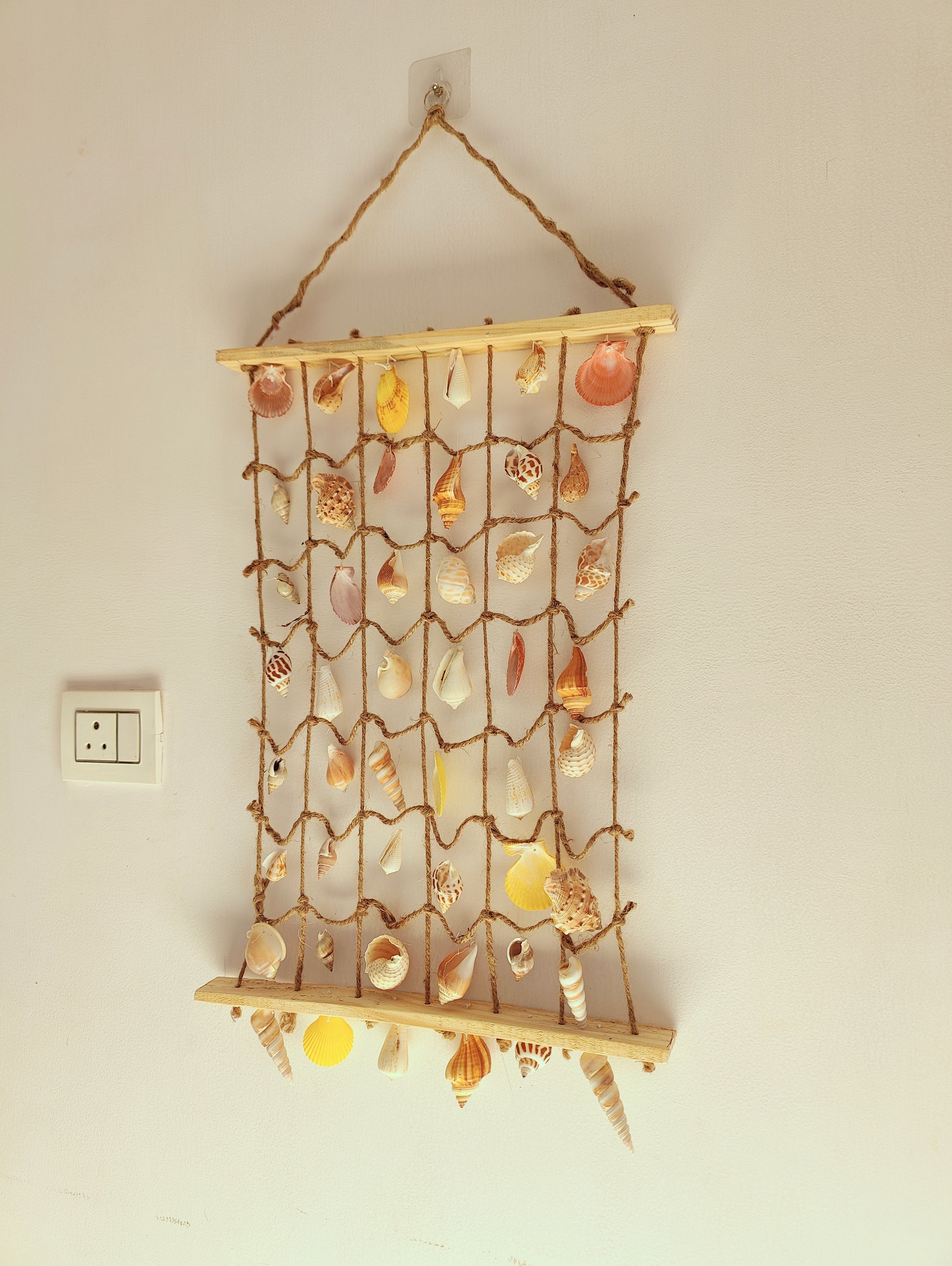 Coastal Shell Wall Hanging Decor – Handmade Sea Shell Art Piece - Shellkrafts