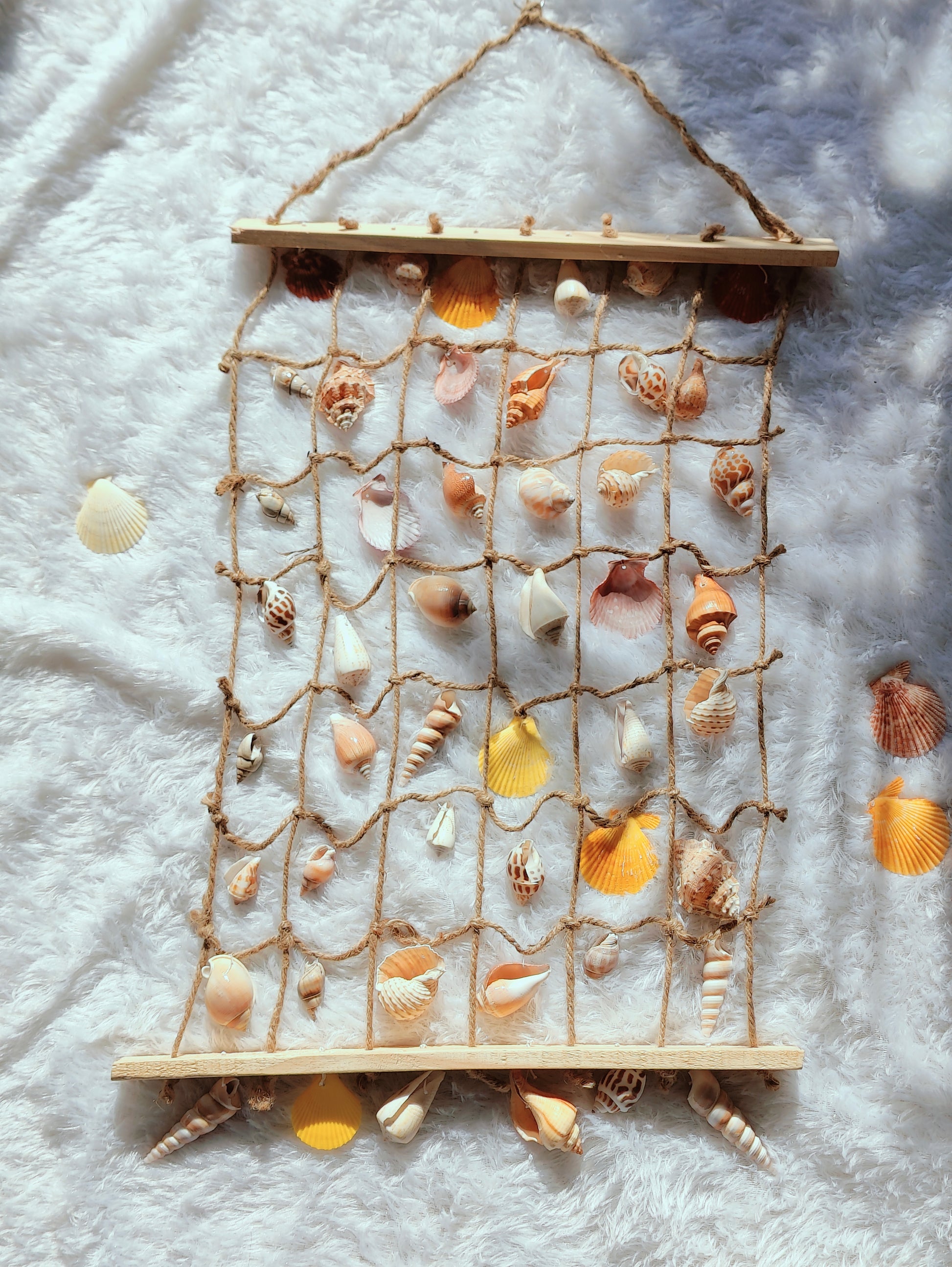 Coastal Shell Wall Hanging Decor – Handmade Sea Shell Art Piece - Shellkrafts