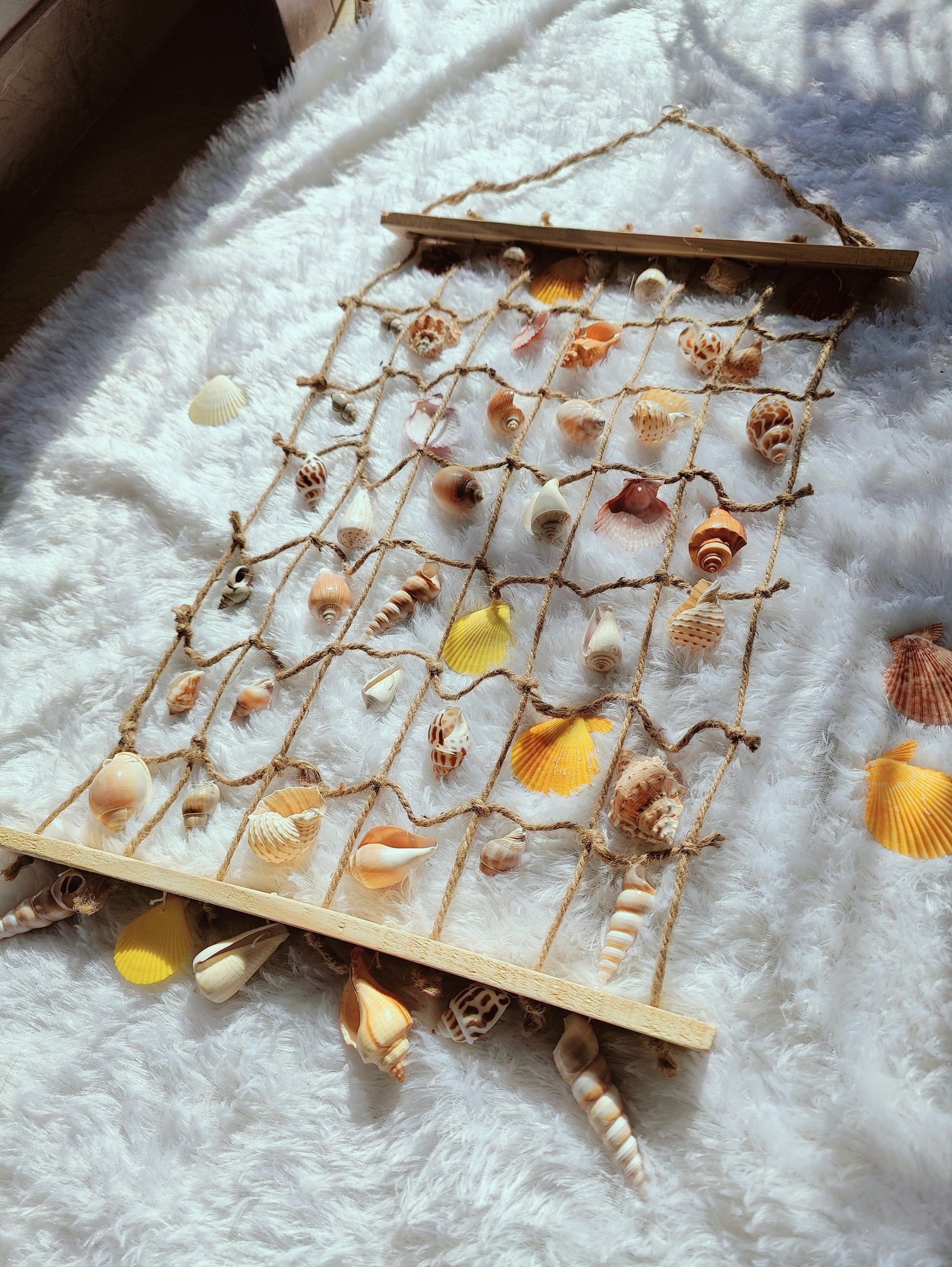 Coastal Shell Wall Hanging Decor – Handmade Sea Shell Art Piece - Shellkrafts