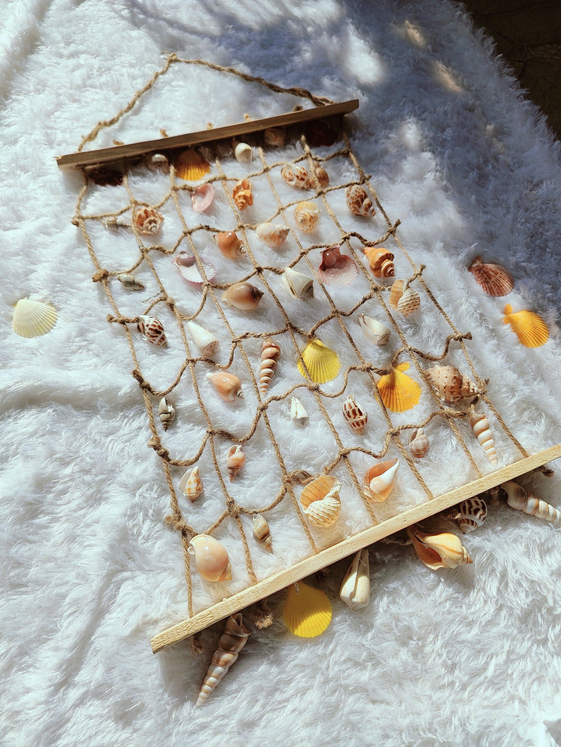 Coastal Shell Wall Hanging Decor – Handmade Sea Shell Art Piece - Shellkrafts