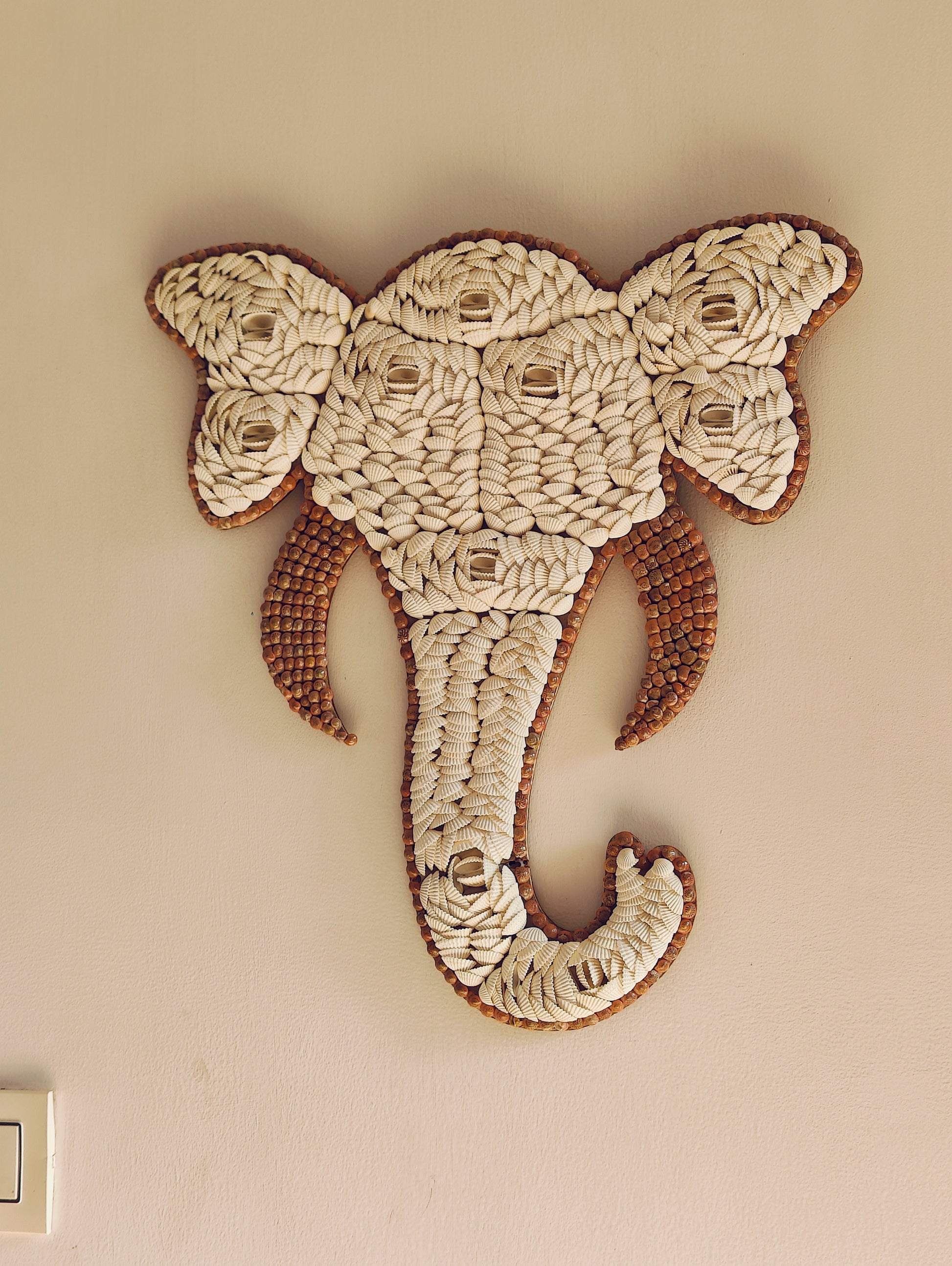 Handcrafted Elephant Wall Décor – Intricate Woven Design - Shellkrafts