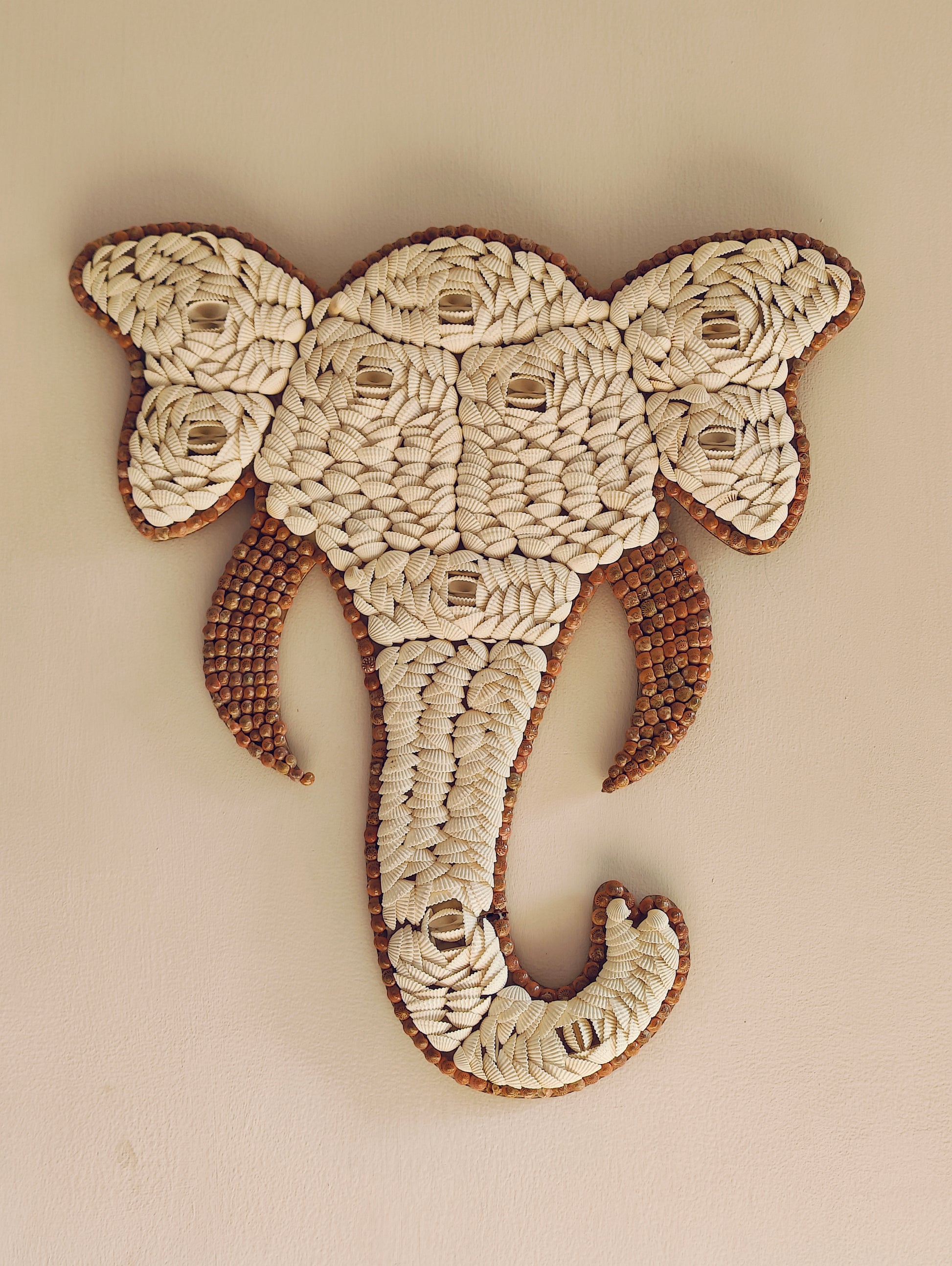 Handcrafted Elephant Wall Décor – Intricate Woven Design - Shellkrafts