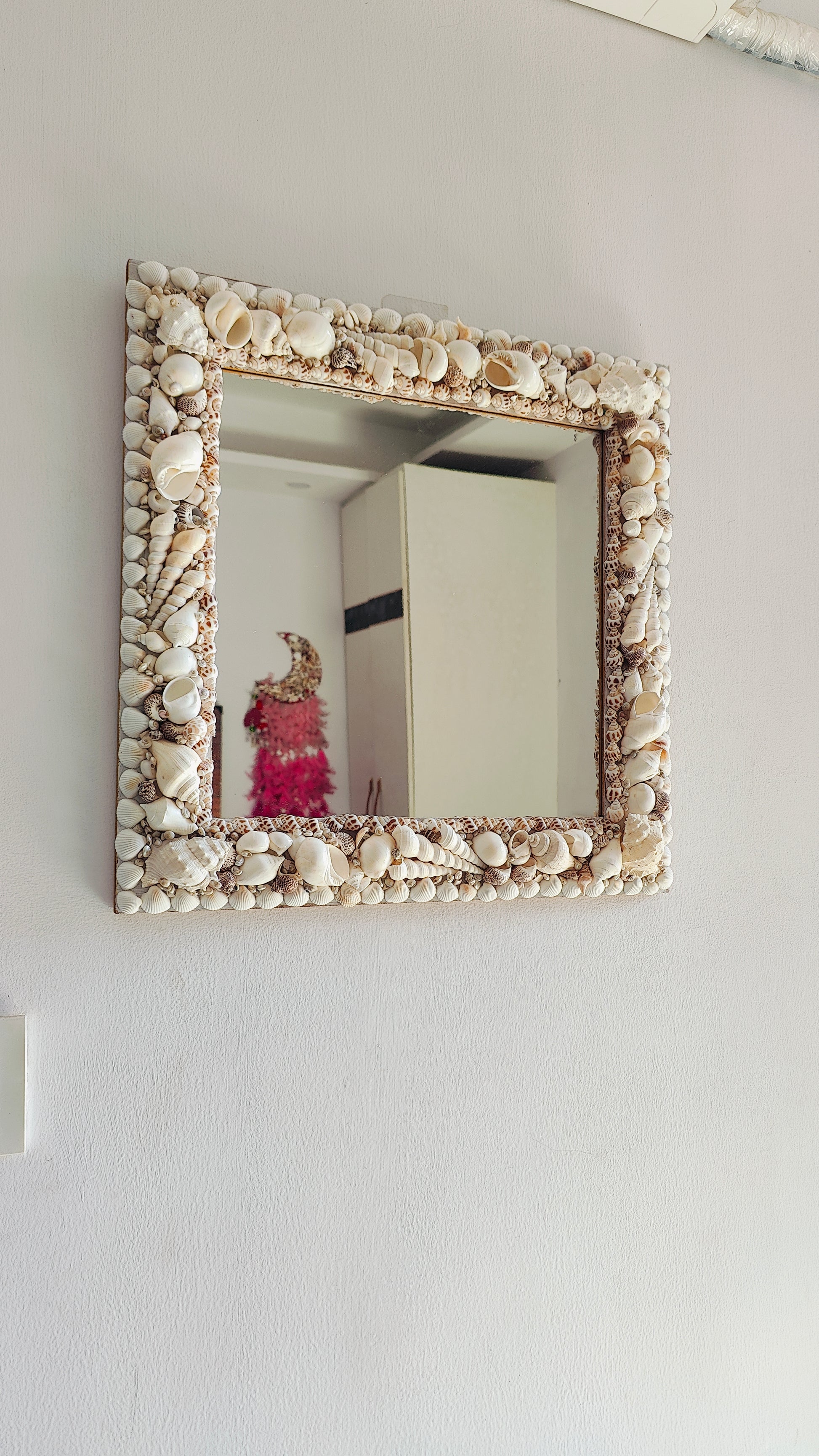 Handcrafted Seashell Square Mirror 18x18inch - Shellkrafts