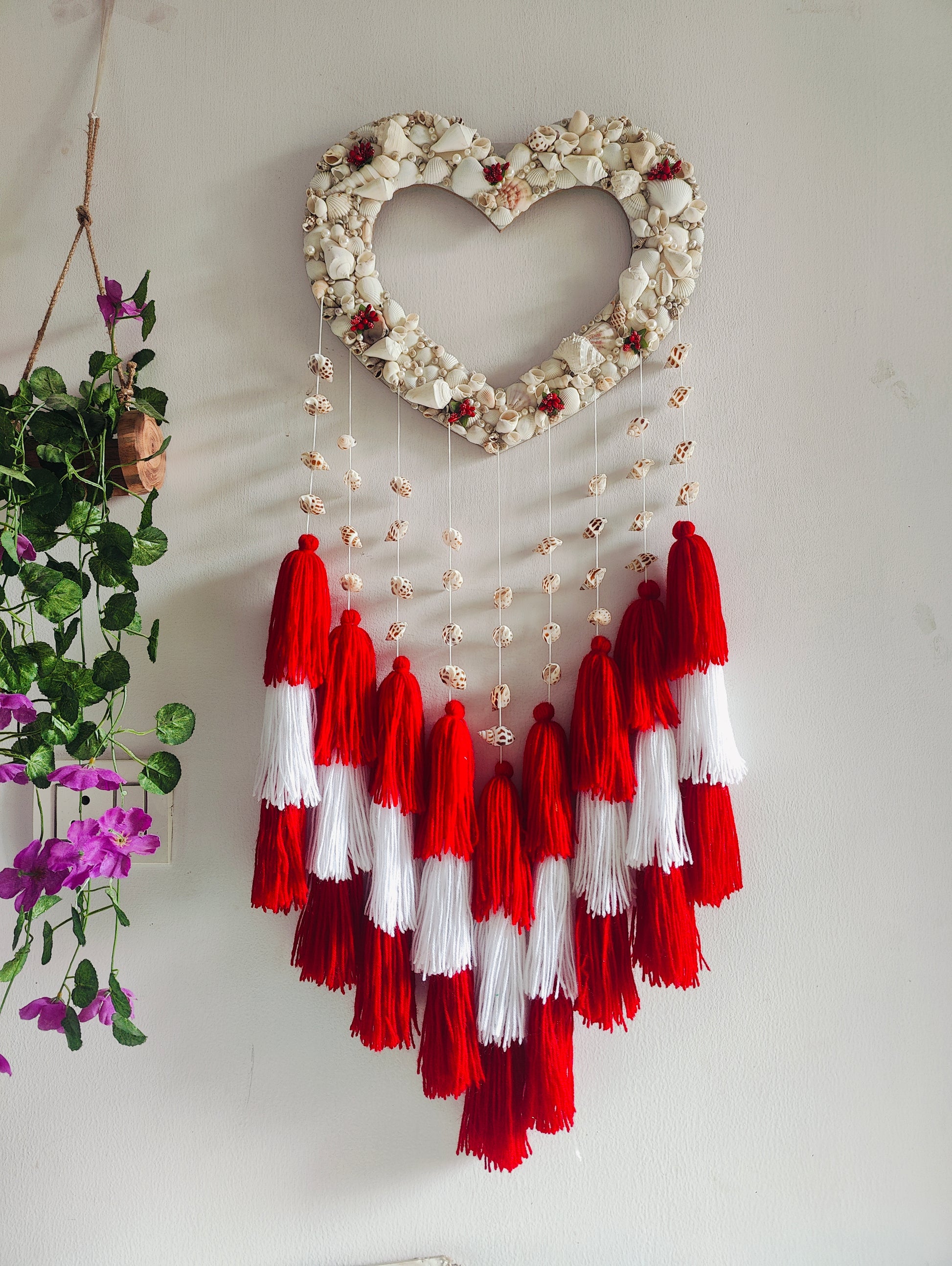 Boho Love Dream Catcher-Handcrafted Coastal Charm - Shellkrafts