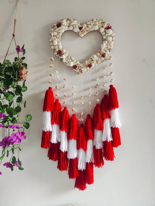 Boho Love Dream Catcher-Handcrafted Coastal Charm - Shellkrafts