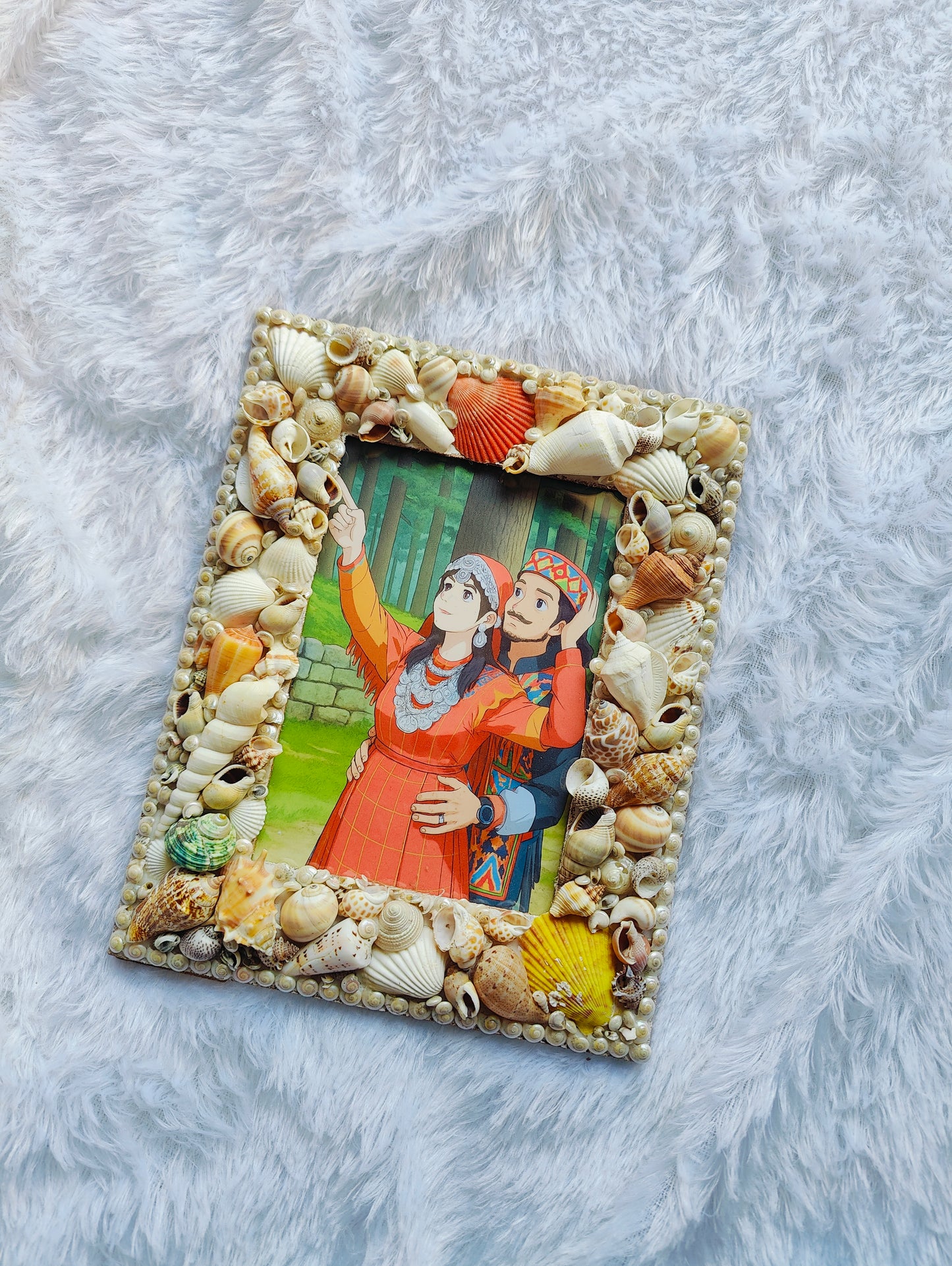 Handcrafted Seashell Ghibli Photo Frames – Coastal-Themed Home & Gift Décor - Shellkrafts
