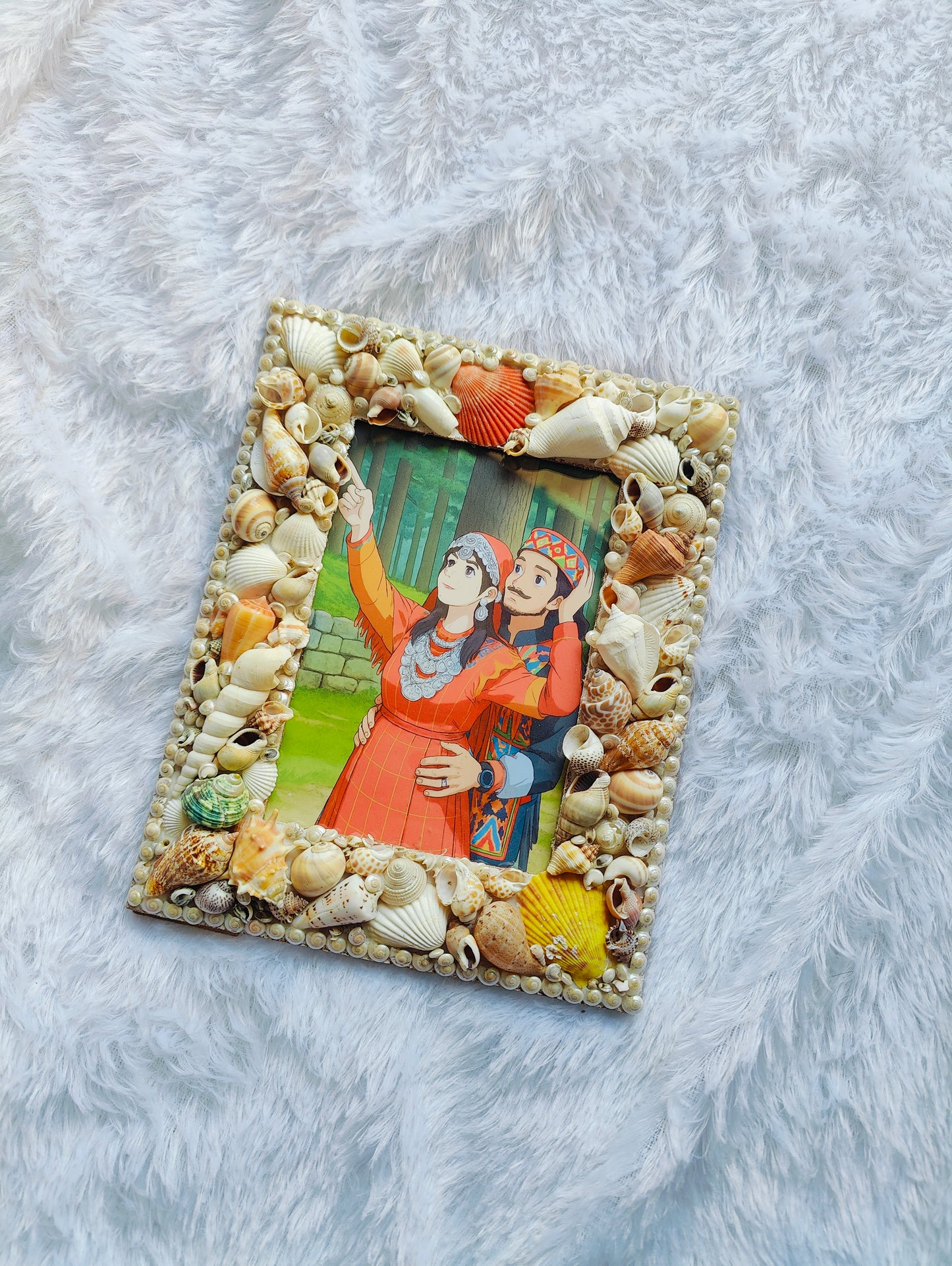 Handcrafted Seashell Ghibli Photo Frames – Coastal-Themed Home & Gift Décor - Shellkrafts