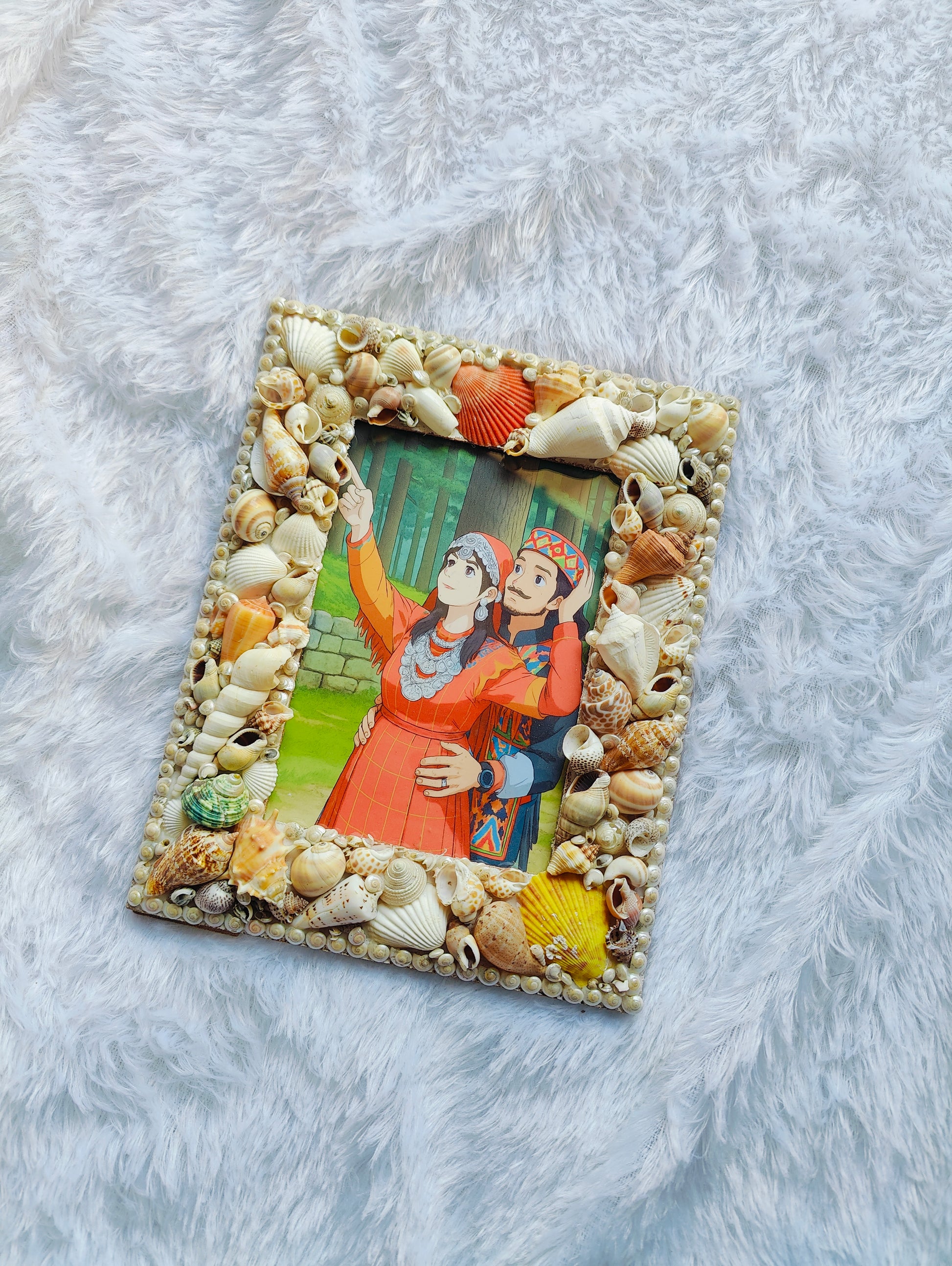 Handcrafted Seashell Ghibli Photo Frames – Coastal-Themed Home & Gift Décor - Shellkrafts