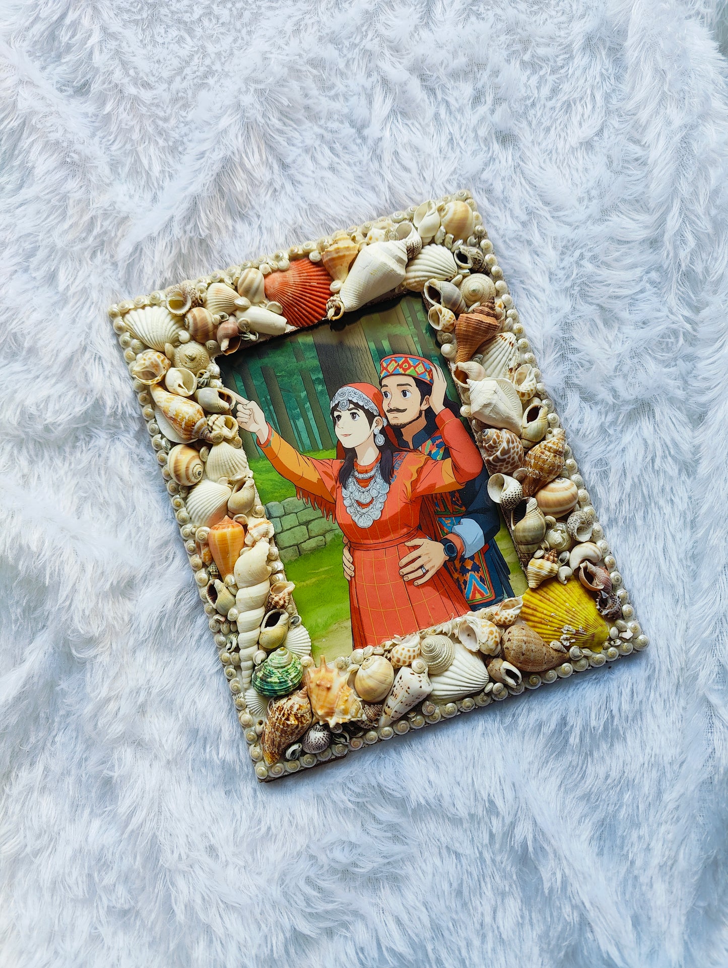 Handcrafted Seashell Ghibli Photo Frames – Coastal-Themed Home & Gift Décor - Shellkrafts