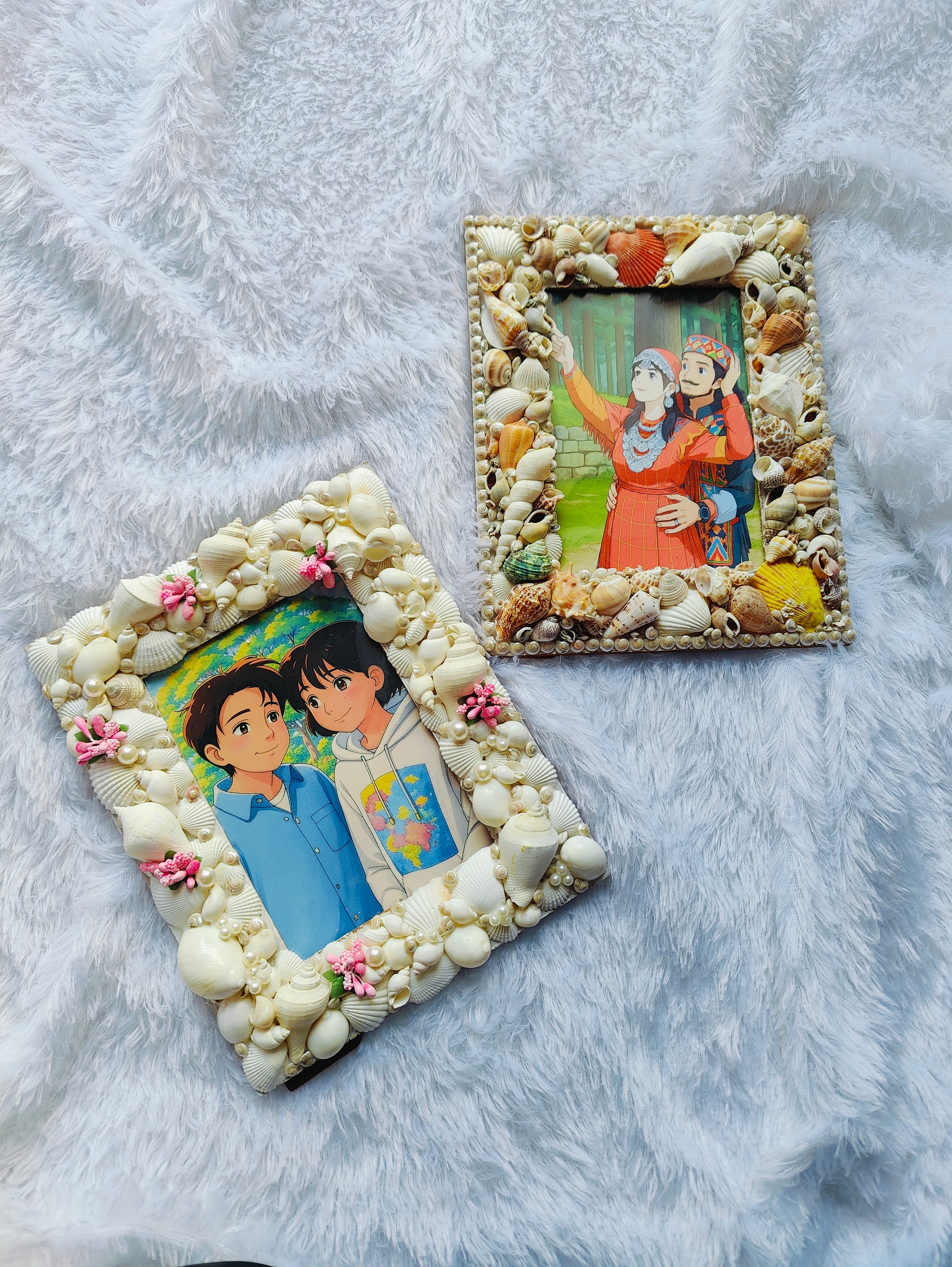 Handcrafted Seashell Ghibli Photo Frames – Coastal-Themed Home & Gift Décor - Shellkrafts