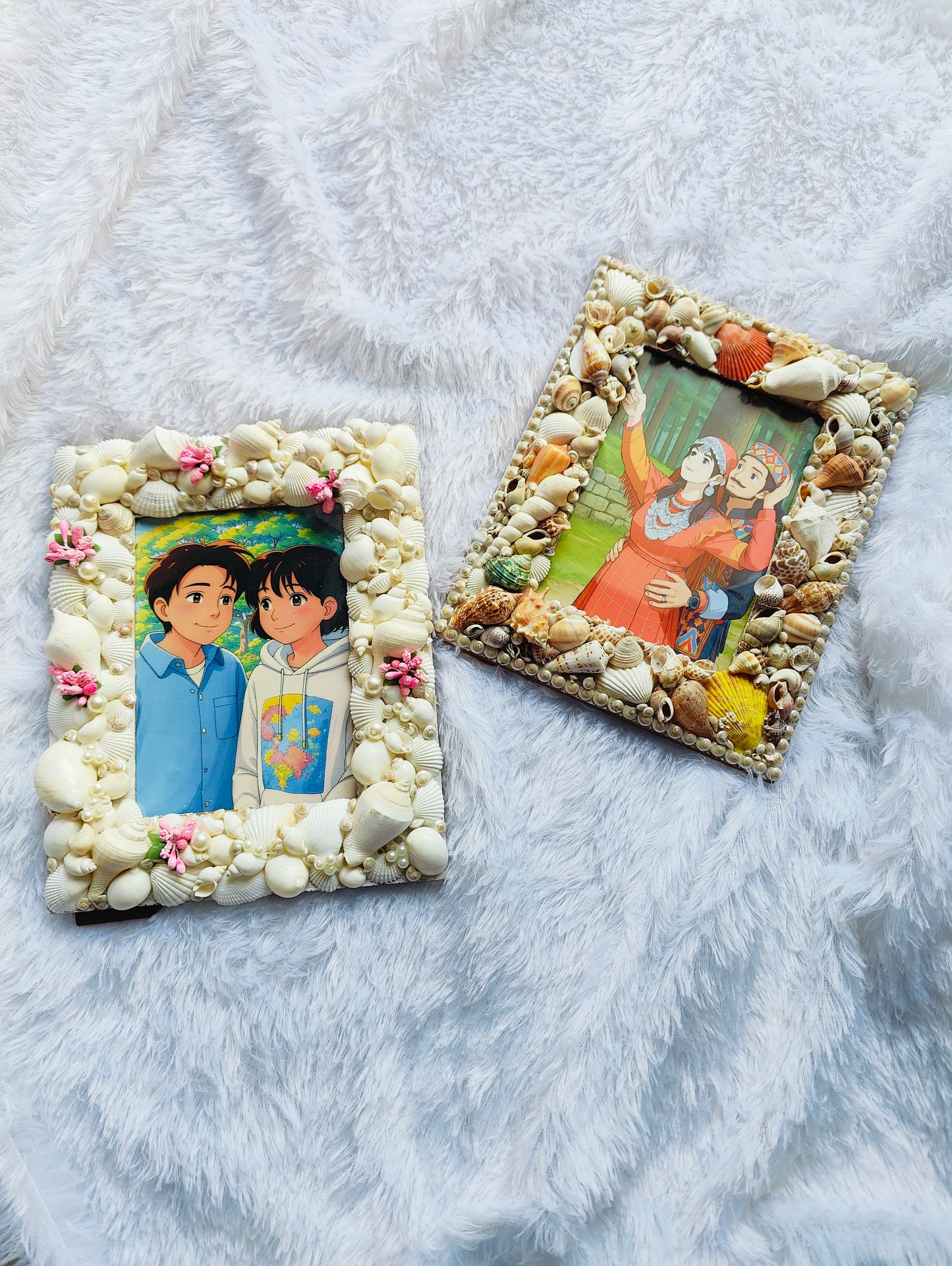 Handcrafted Seashell Ghibli Photo Frames – Coastal-Themed Home & Gift Décor - Shellkrafts