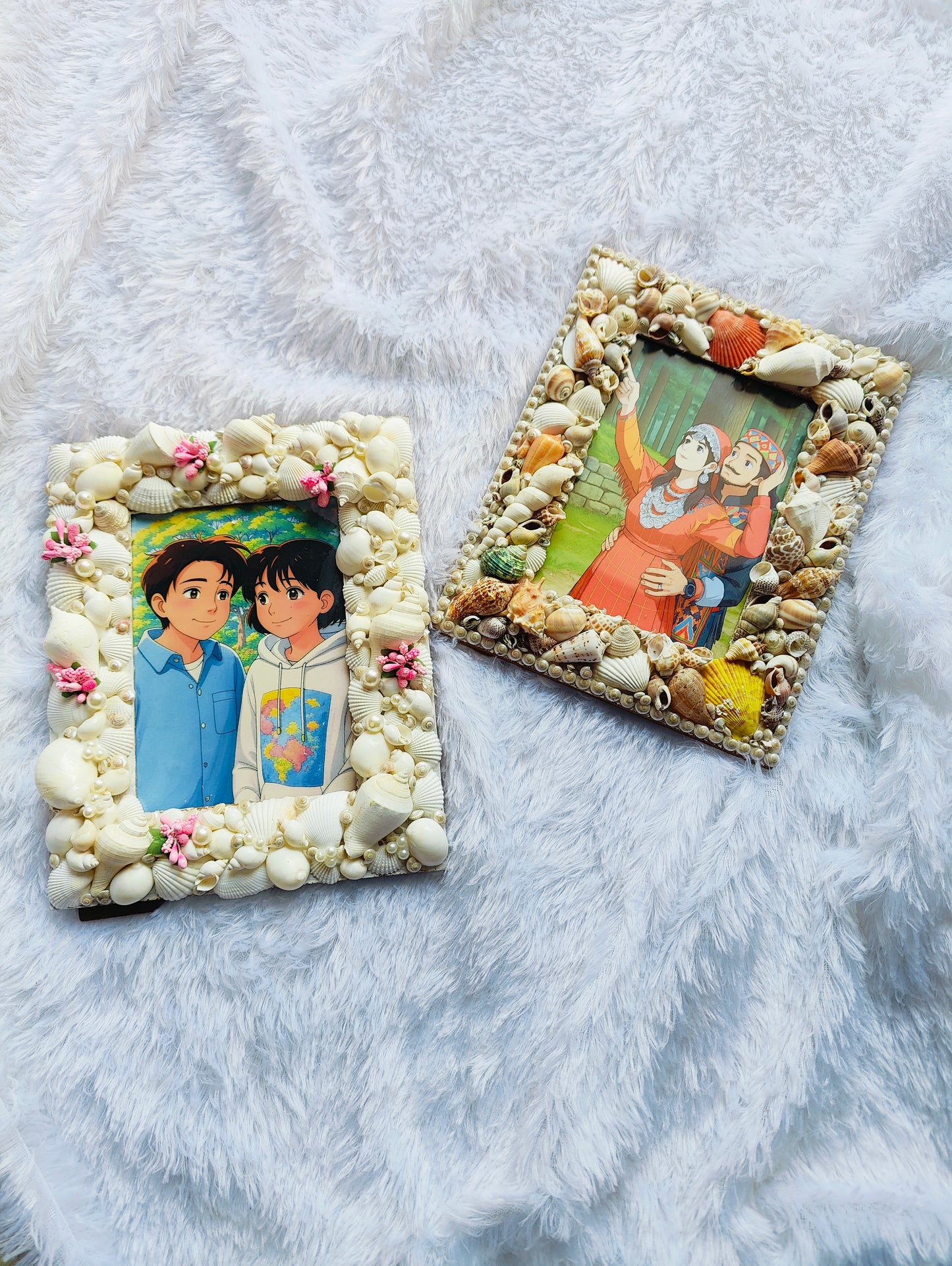 Handcrafted Seashell Ghibli Photo Frames – Coastal-Themed Home & Gift Décor - Shellkrafts