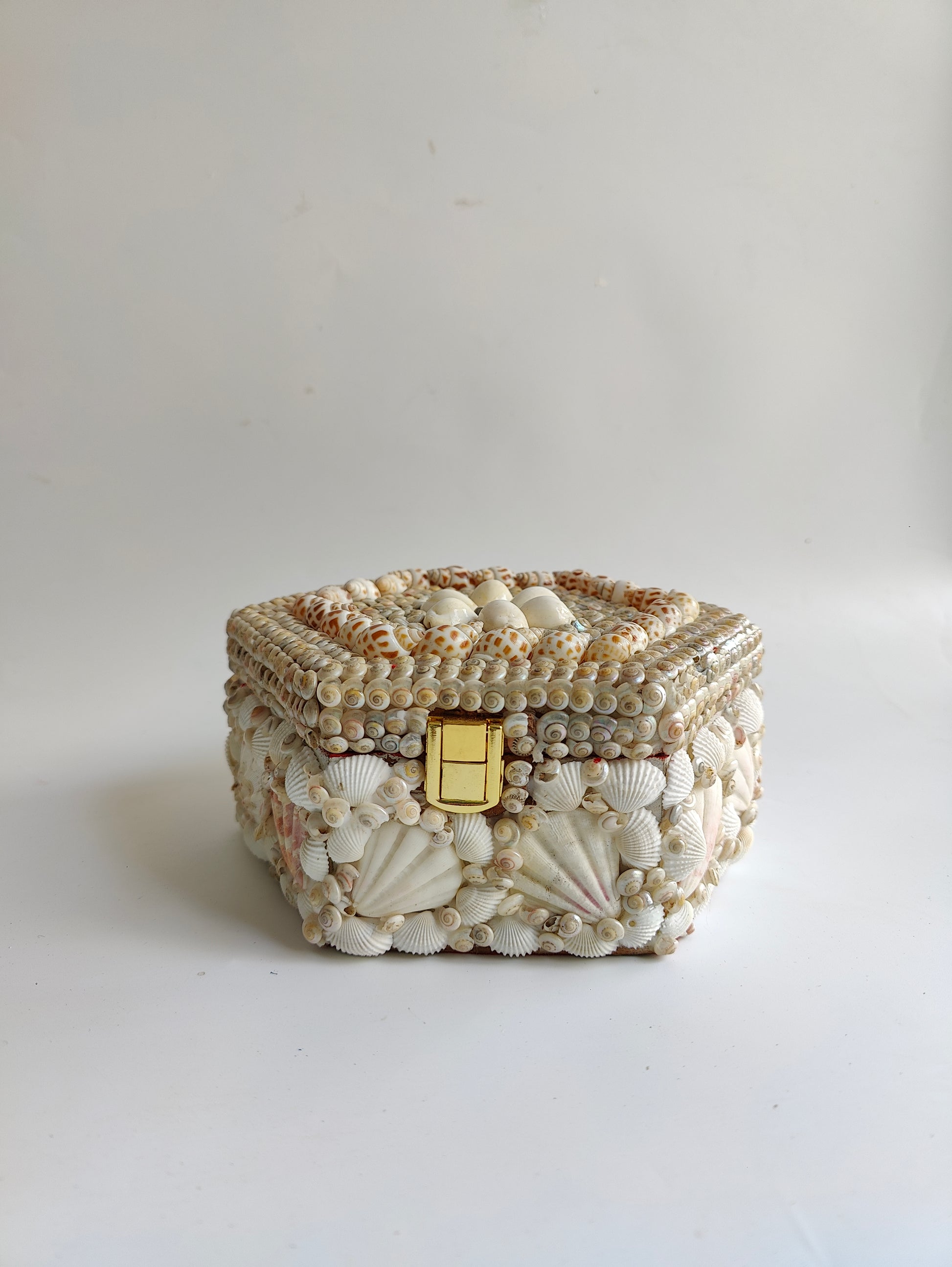 Coastal Charm: Hexagon Shell Trinket Box - Shellkrafts