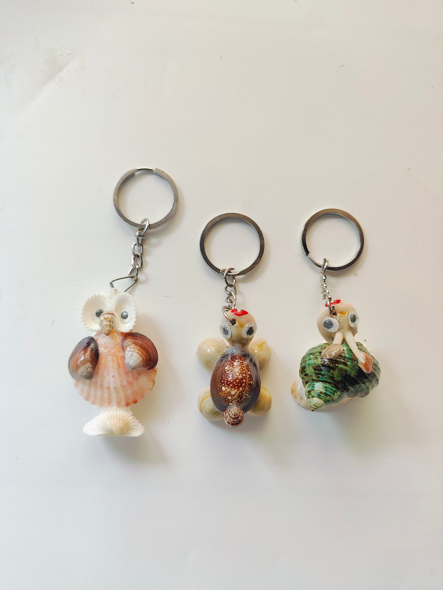 Sea shell minimal combo key chain set pack of 3 - Shellkrafts