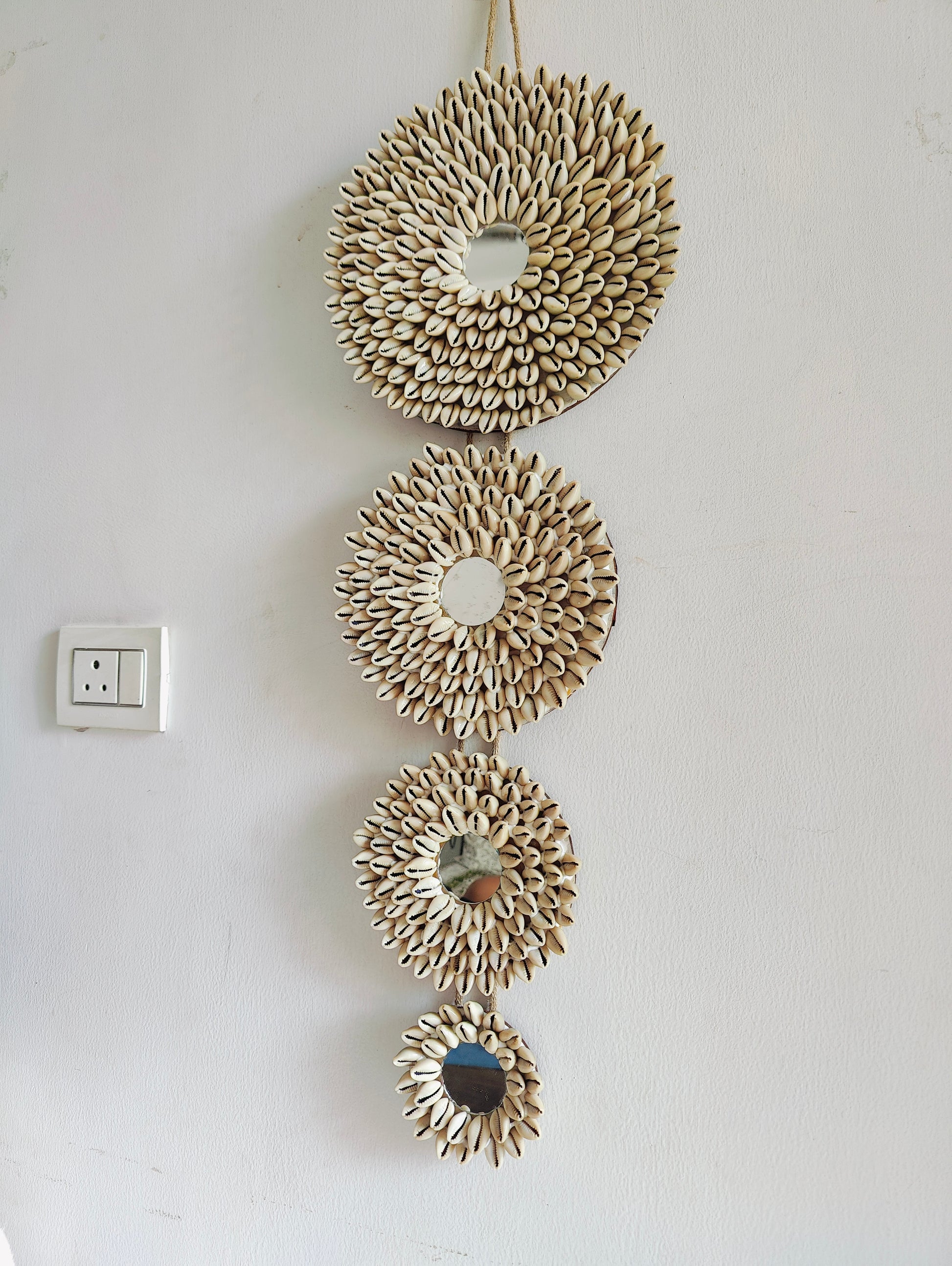 Handcrafted Sunflower Flower Mirror – Boho Wall Accent - Shellkrafts