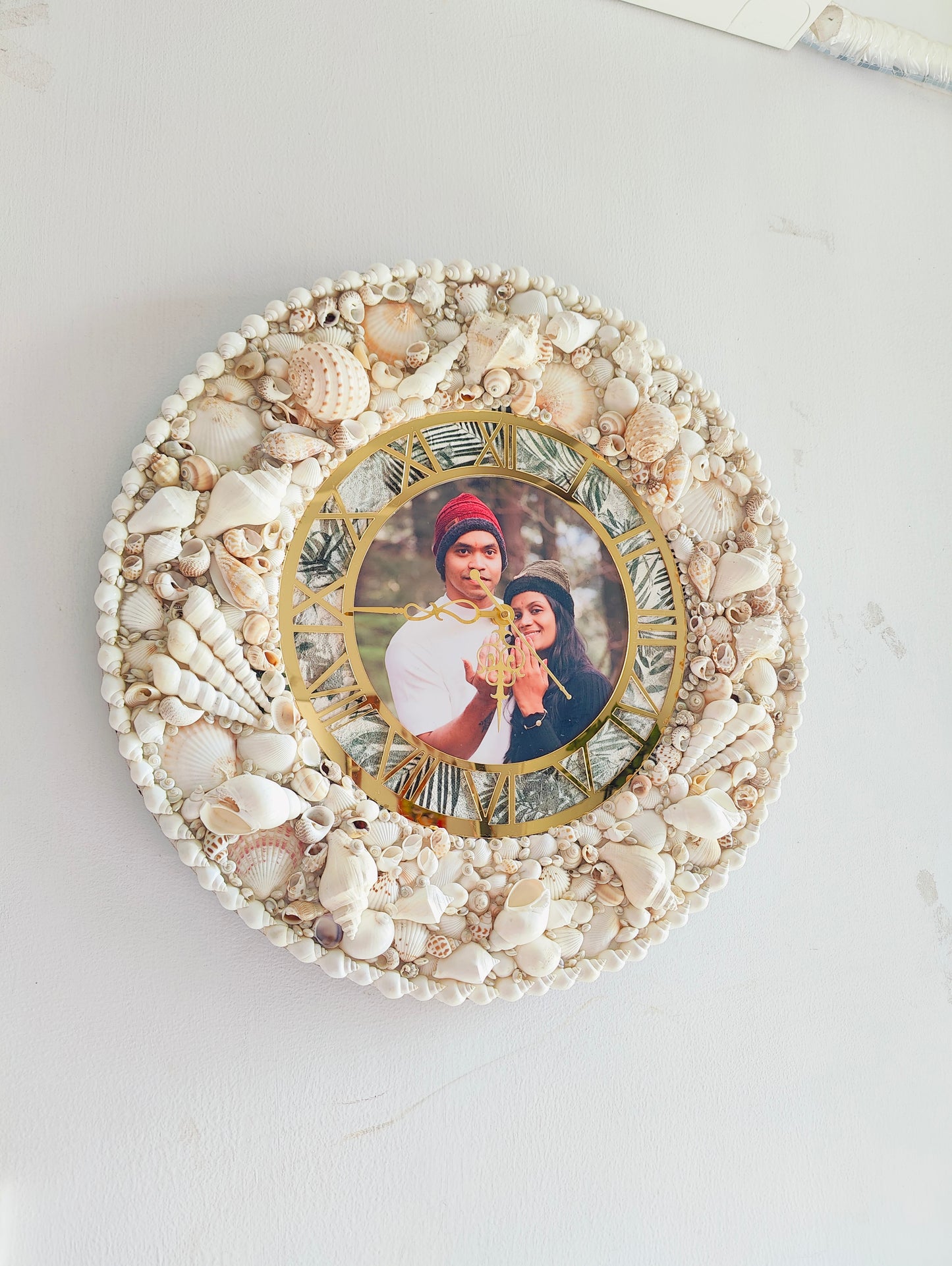 Personalised Photo clock-Boho Aura Floral Clock 19inch - Shellkrafts
