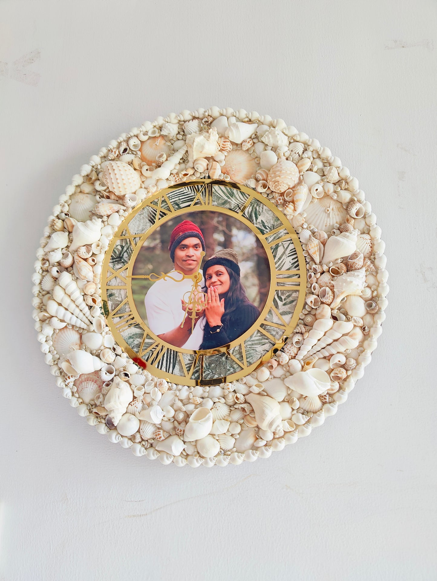 Personalised Photo clock-Boho Aura Floral Clock 19inch - Shellkrafts