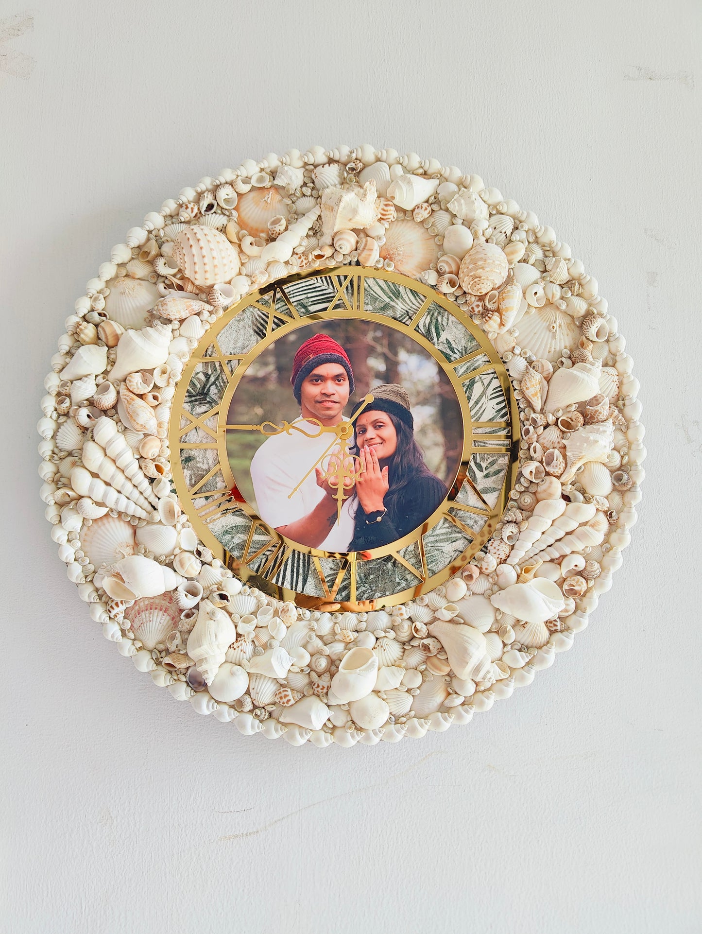 Personalised Photo clock-Boho Aura Floral Clock 19inch - Shellkrafts