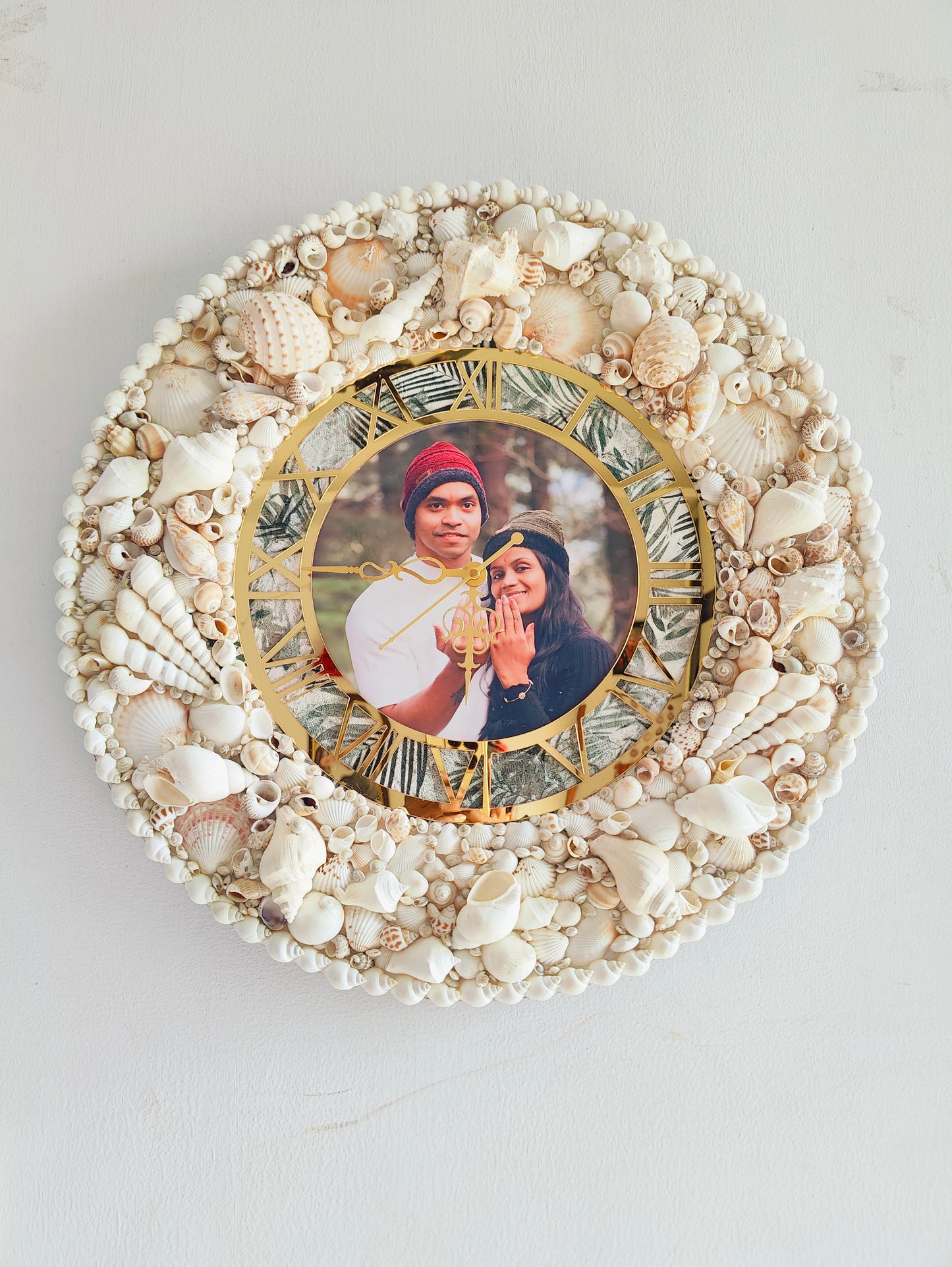 Personalised Photo clock-Boho Aura Floral Clock 19inch - Shellkrafts