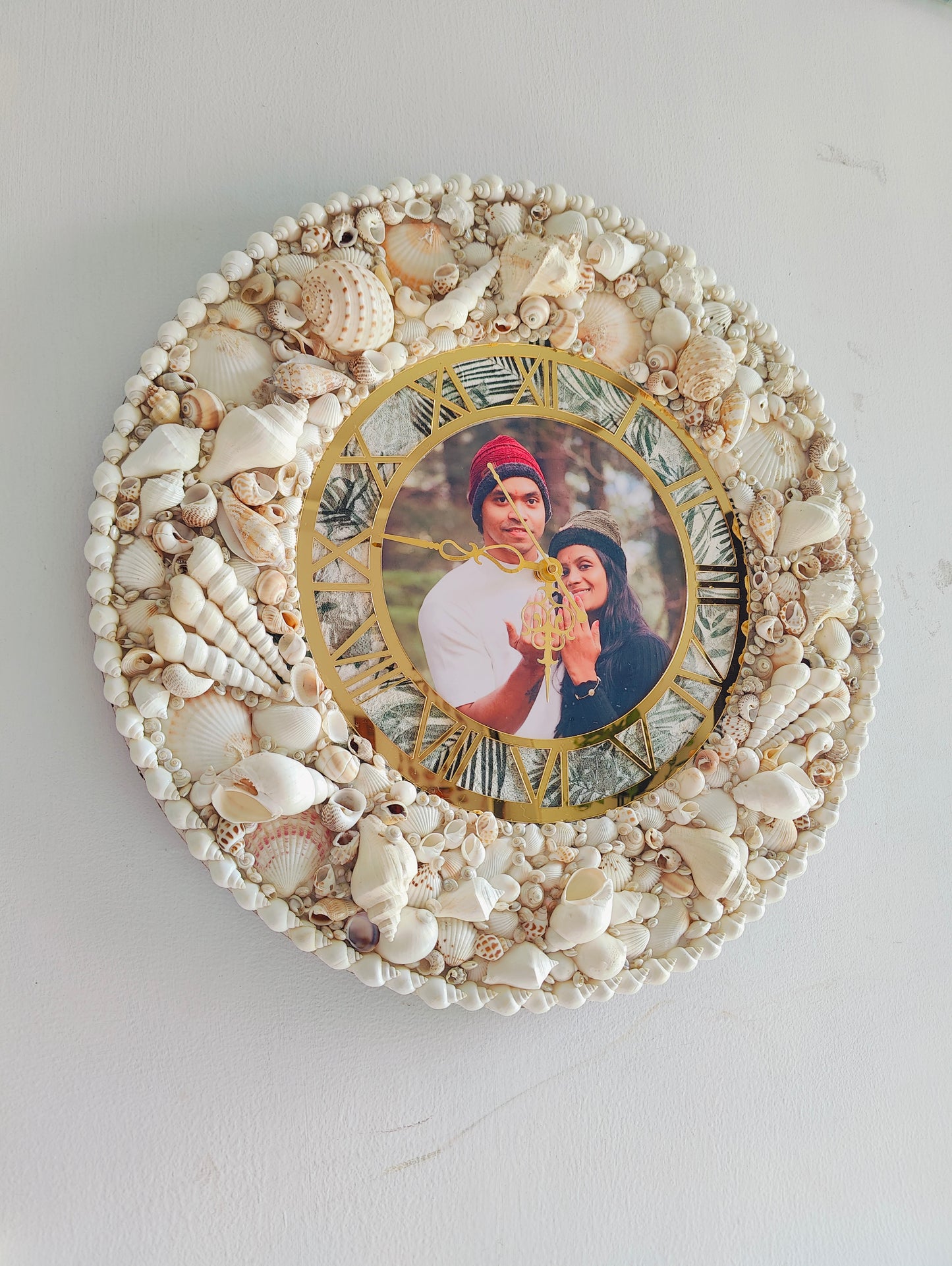 Personalised Photo clock-Boho Aura Floral Clock 19inch - Shellkrafts
