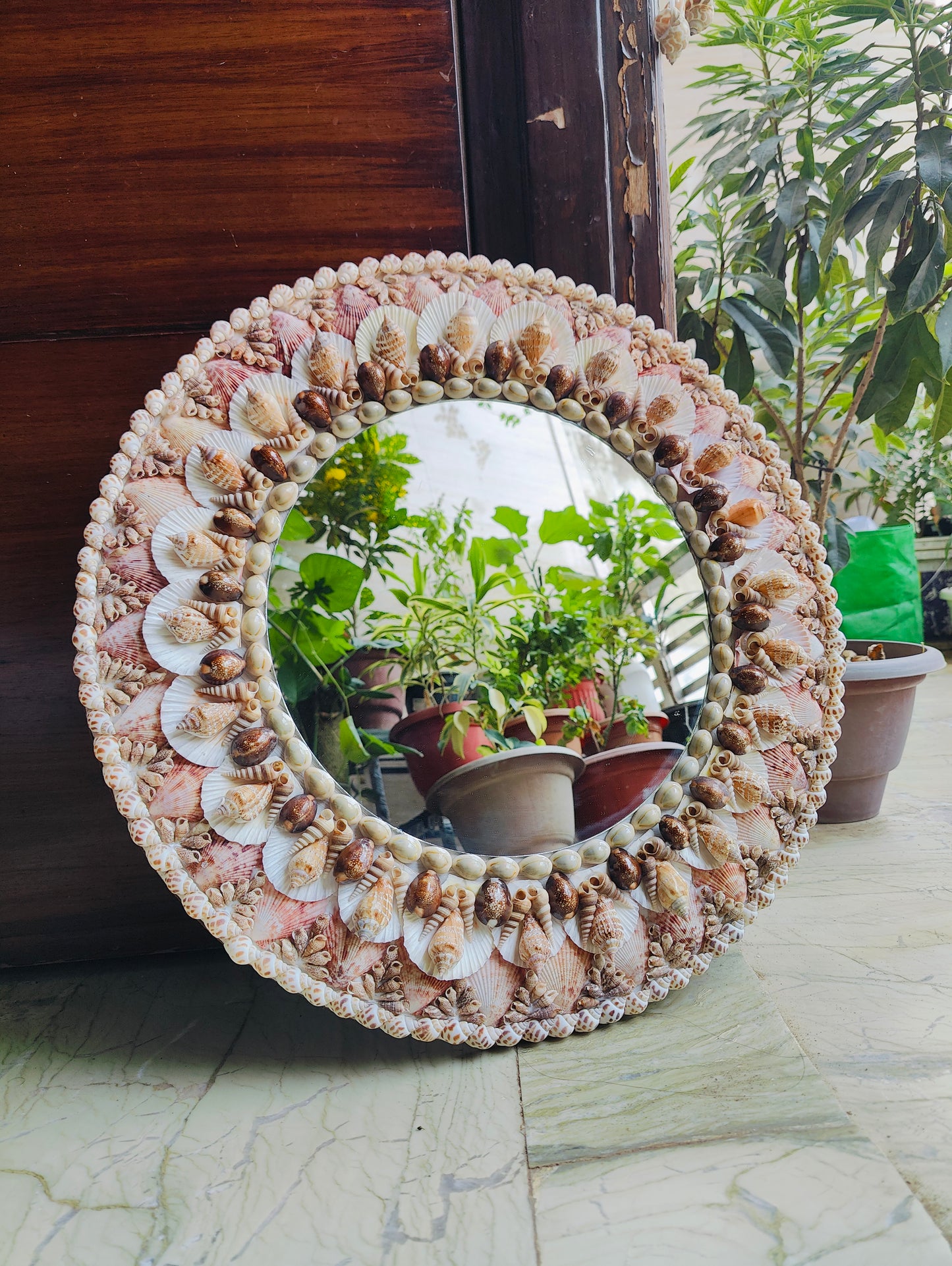 Boho Wall Mirror 20inch - Shellkrafts