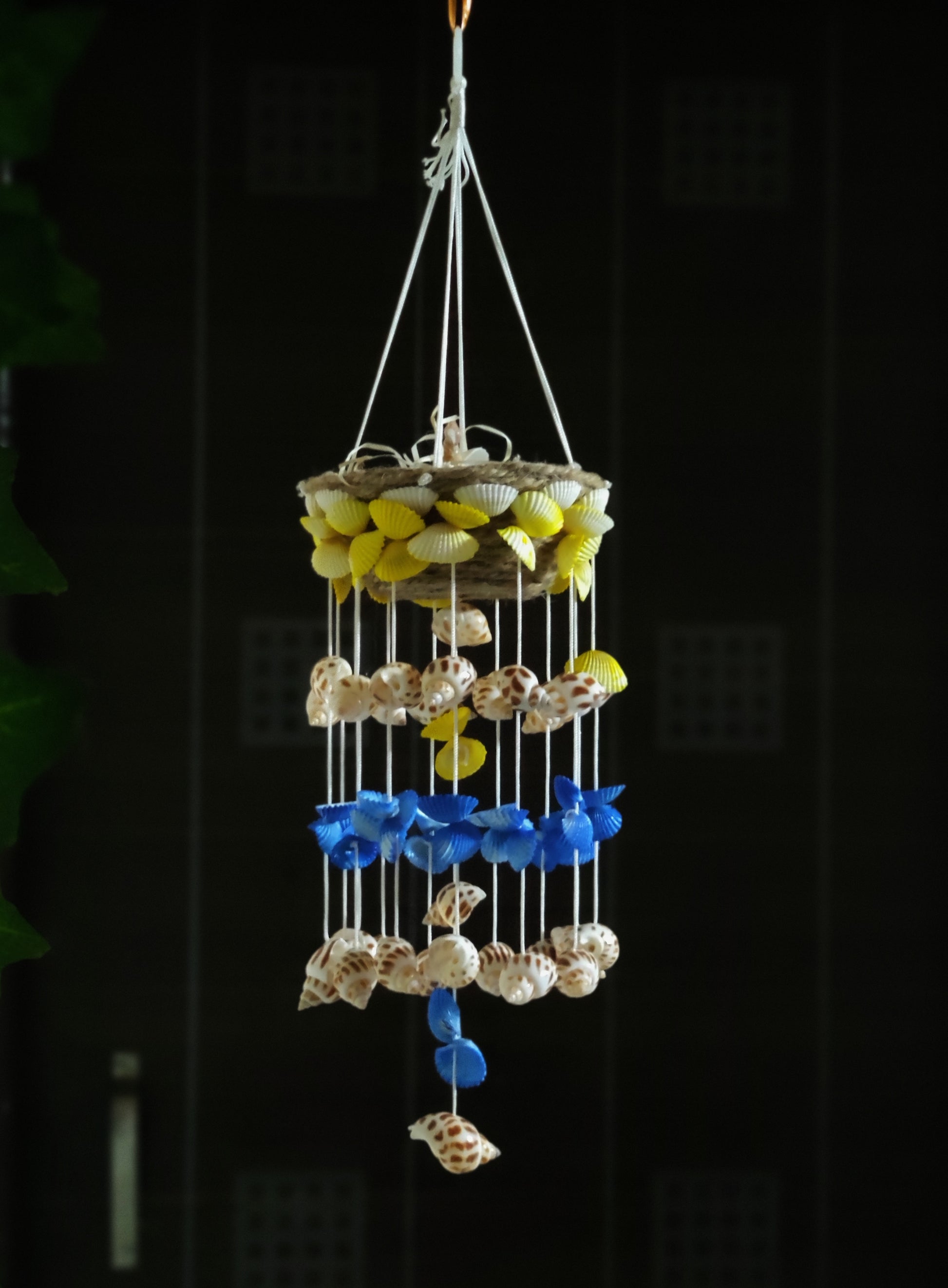Mini shell windchime with bird nest 15inch - Shellkrafts