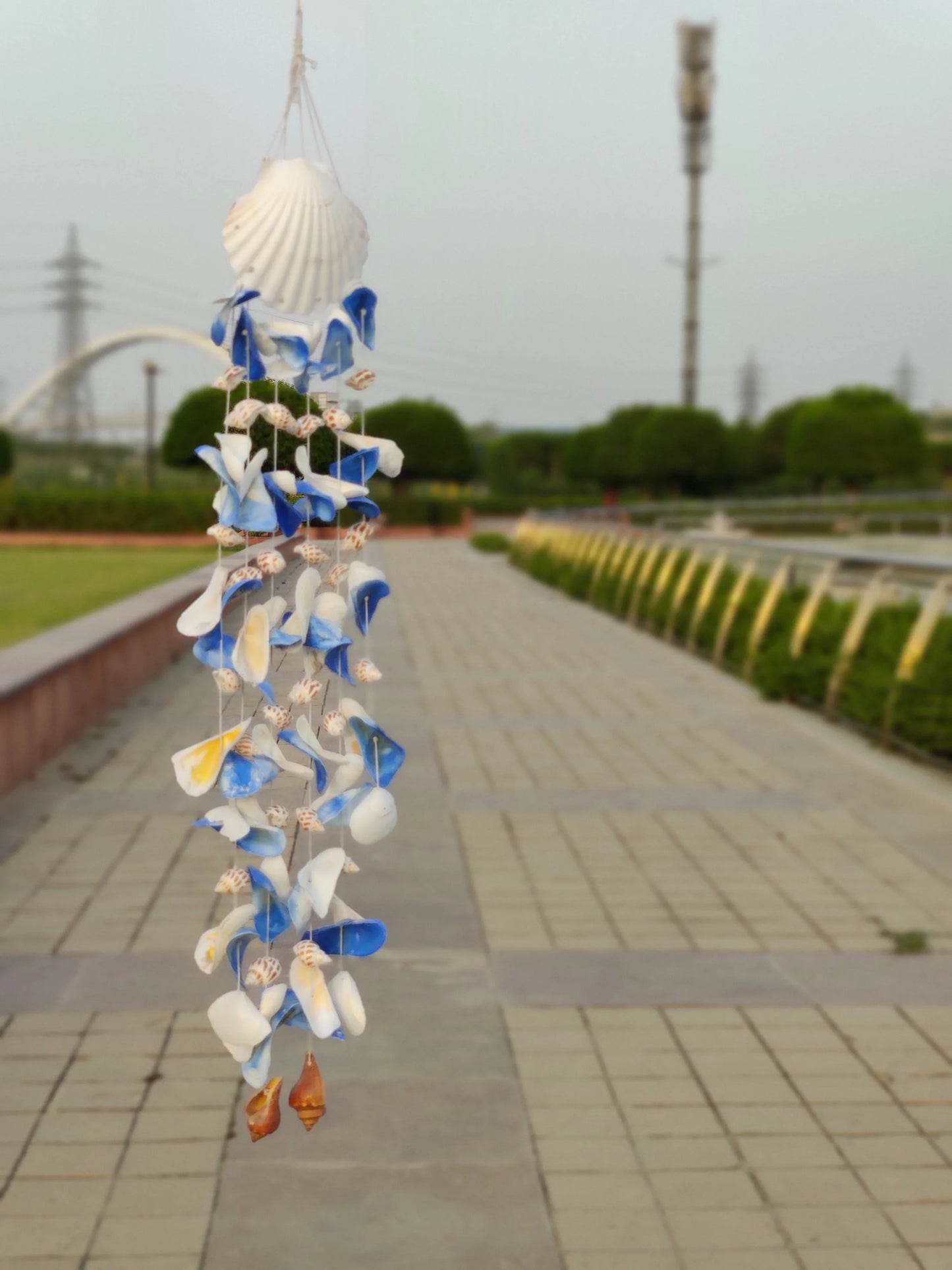 Shellkrafts Butterfly Sea shell windchime for Home decor 34 inch - Shellkrafts