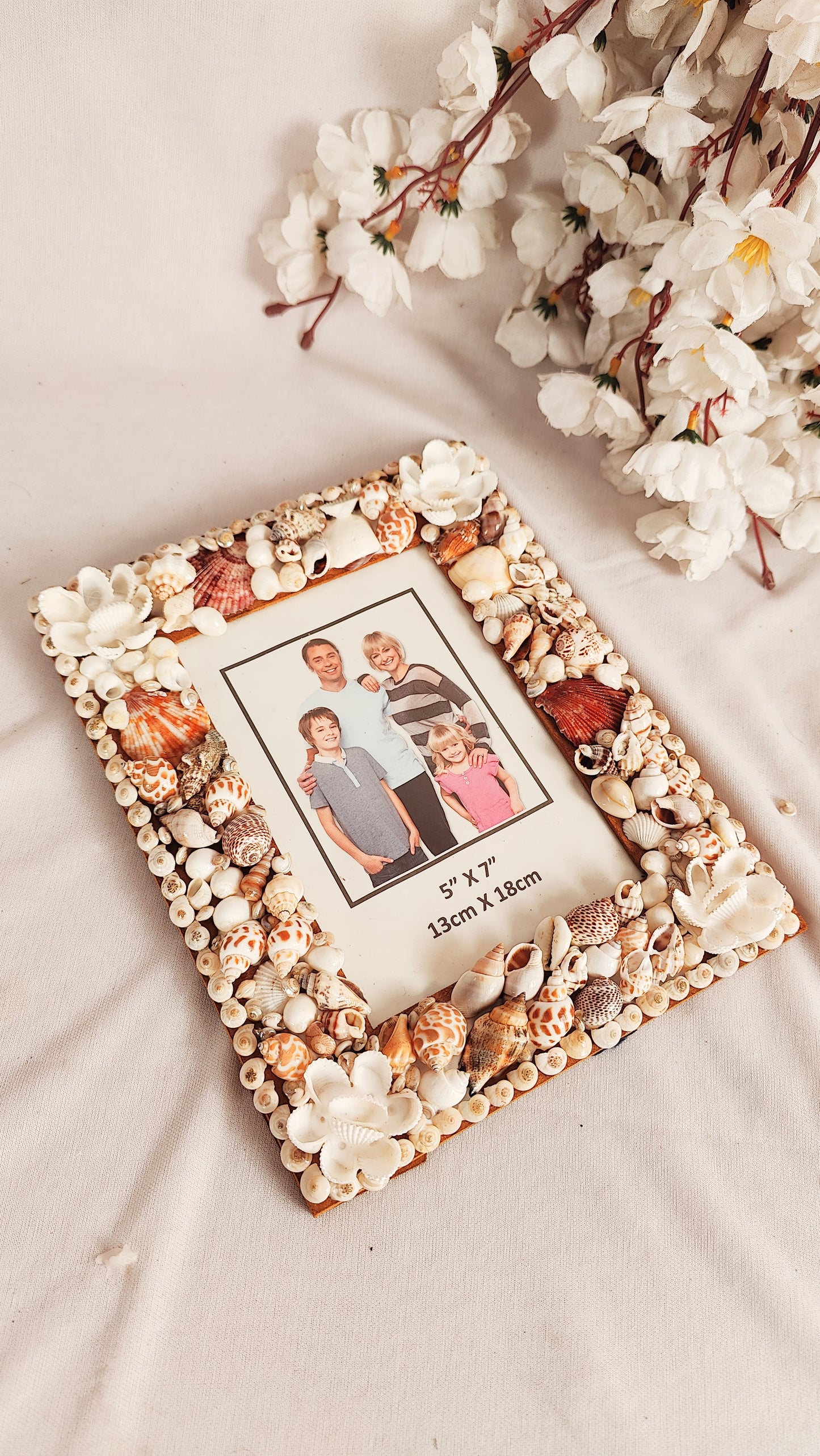 Coastal Charm Sea Shell Photo Frame – Handcrafted Beach Décor for Your Memories - Shellkrafts