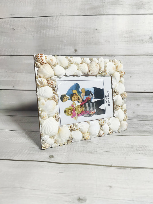 Shellkrafts White sea shell photo Frame - Shellkrafts