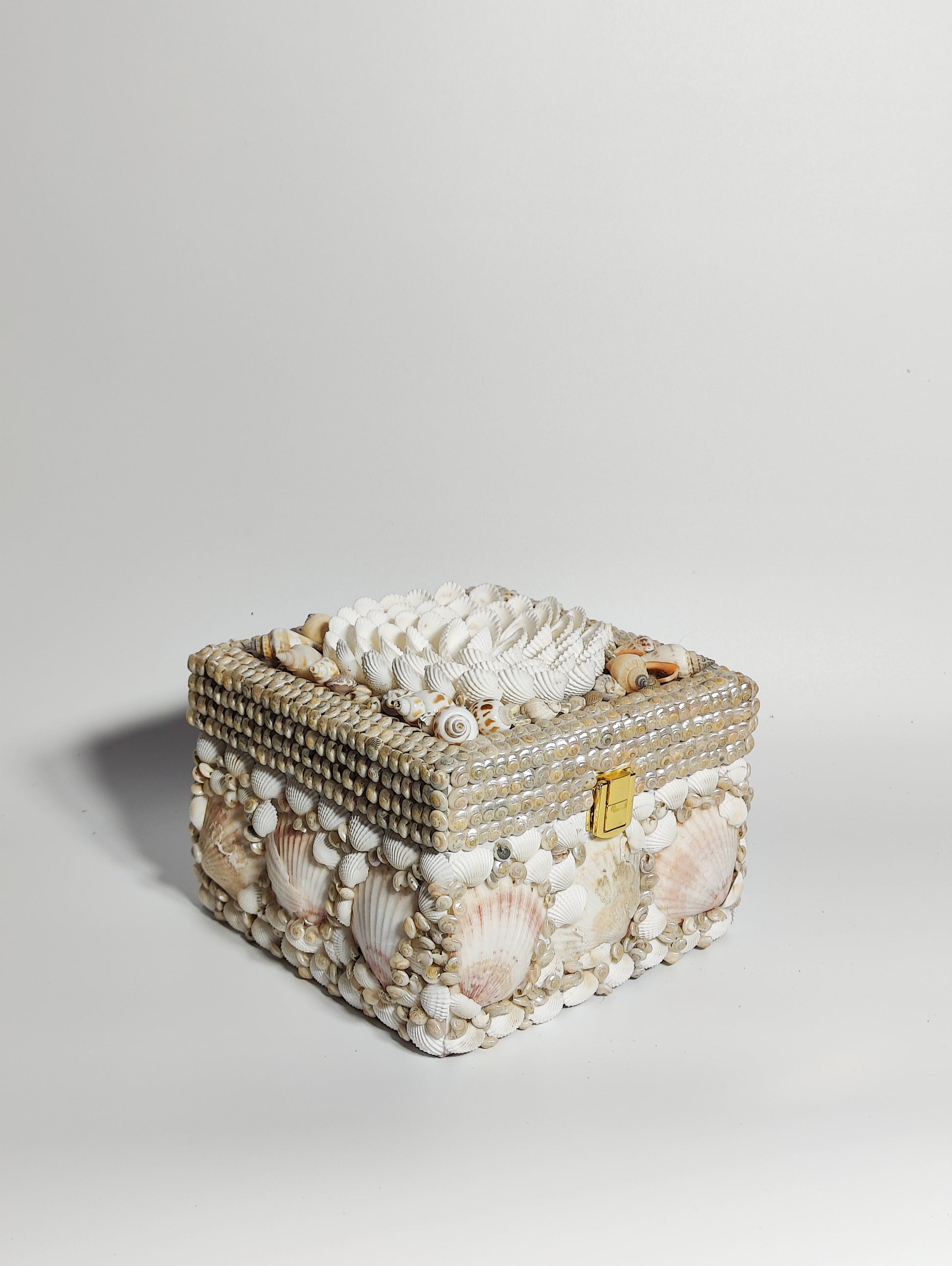 Wooden Sea shell Bohemian Jewel box 6X6 INCH - Shellkrafts